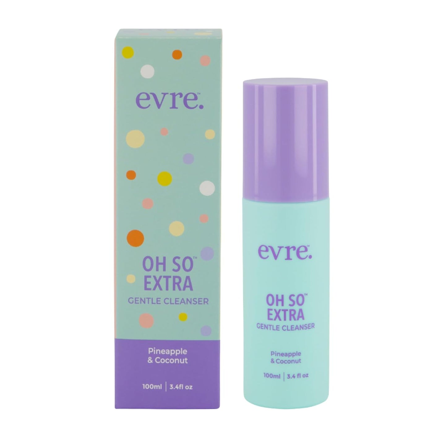Evre Oh So Extra Pineapple & Coconut Teen Acne Face Wash, 3.4 Fl Oz, Gentle Cream Face Cleanser, Blemish Control Soap