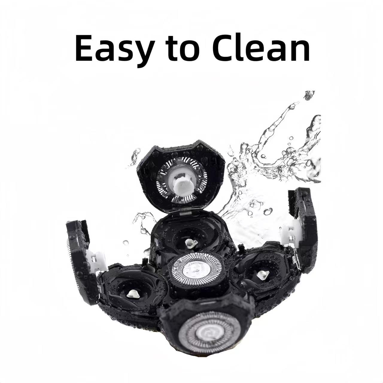 3 pcs Blades Refills Compatible with Freebird Head Shaver, 5 Blades Shaver Replacement Heads for Bald Men Freedom Grooming + 1 Cleaning Brush, Silver