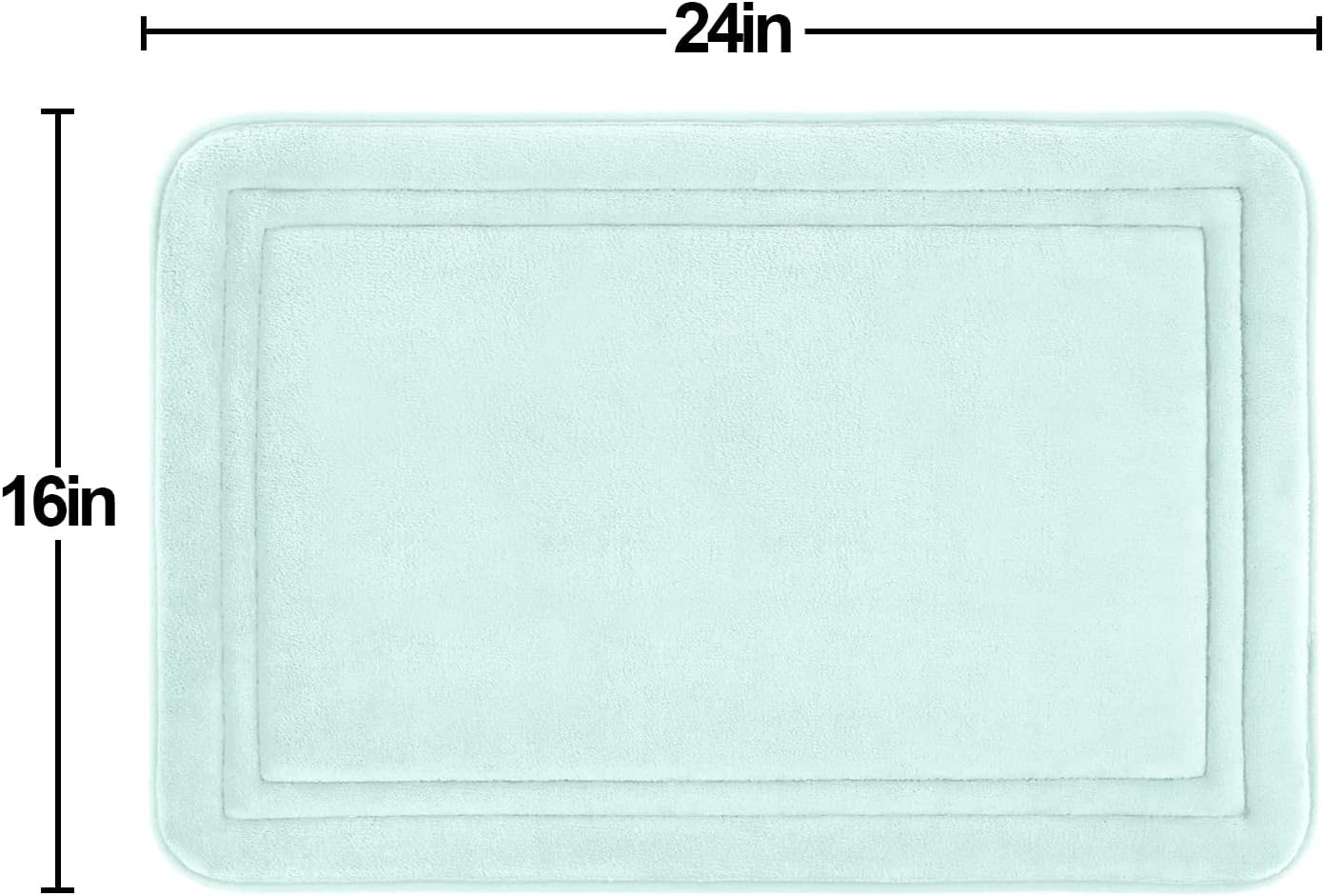 ITSOFT Memory Foam Bath Mat 24x16, Non Slip, Machine Washable, Quick Dry & Absorbent Rugs, Bath Mats for Bathroom Floor, Tub & Shower, Bathroom Rug, Spa Blue