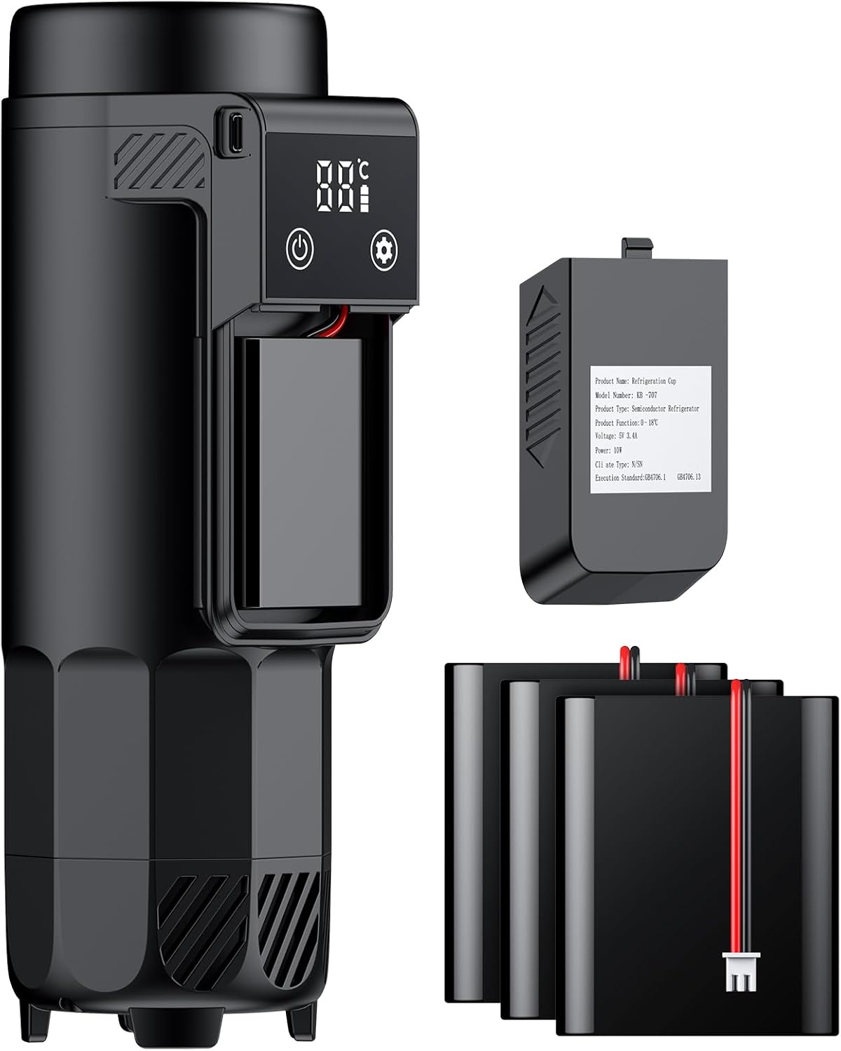 Insulin Cooler Travel Case TSA Approved – Portable Diabetic Medication Cooler with USB Charging & Backup Battery, Keeps Insulin at 32–64°F, Fits 1–7 Pens, for Travel & Daily Use (Black)