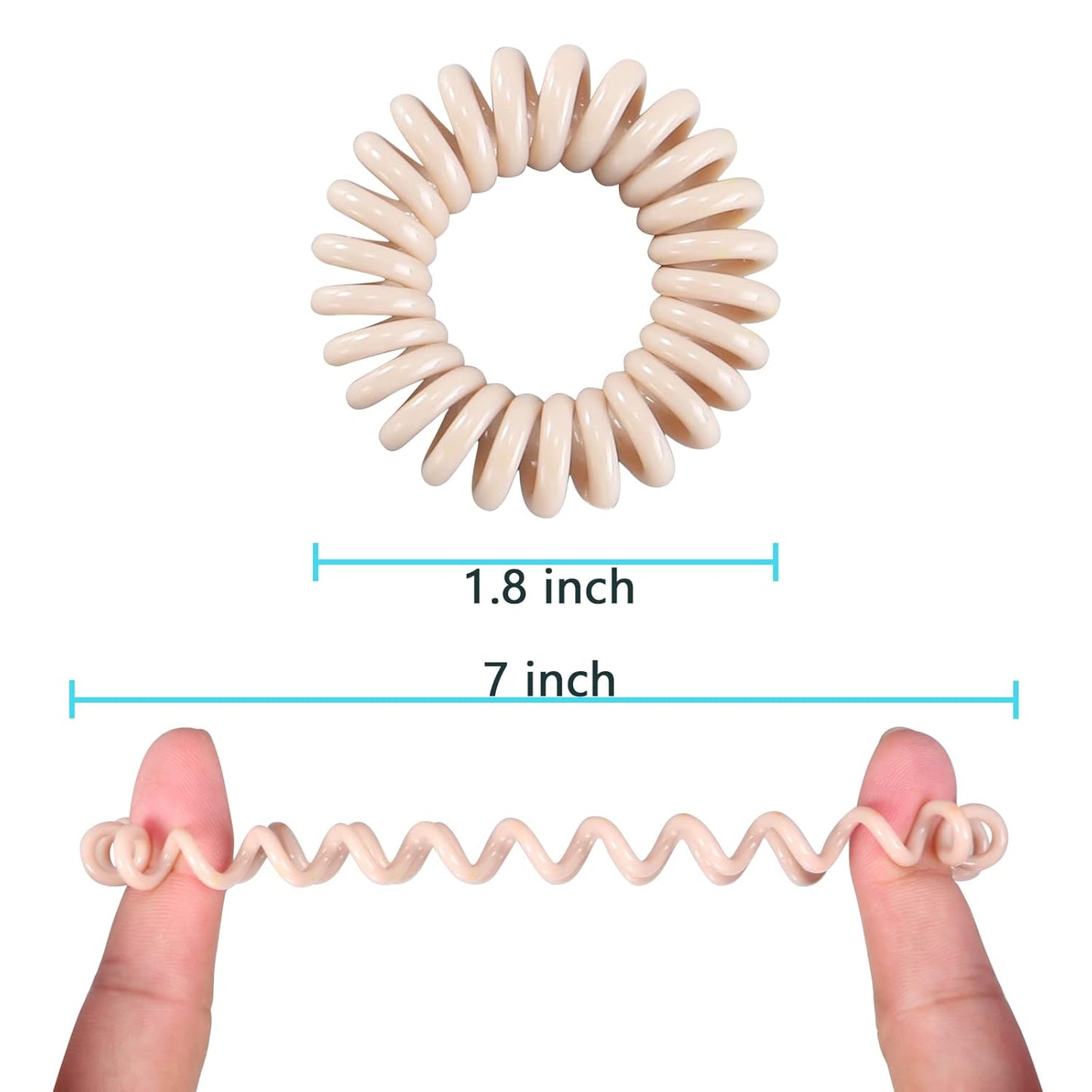 20Pcs Hair Elastics, No Crease Spiral Hair Ties Hair Bands MultiColor Waterproof Phone Cord Hair Scrunchies Hair Coils Accessories for Women Girls