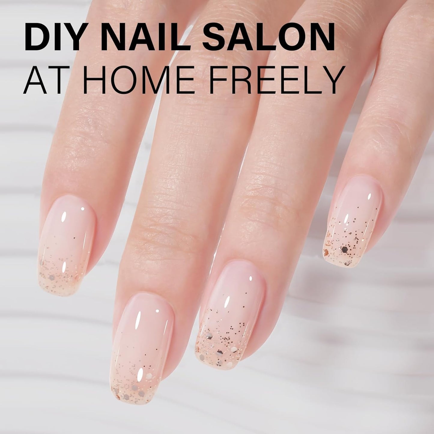 AILLSA Nude Gel Nail Polish Cloud Kiss Jelly Gel Polish Sheer Light Neutral Translucent Gel Polish Long Lasting Milky White Peach Color Soak Off U V Gel for French Manicure Nail Art at Home 0.51 Oz