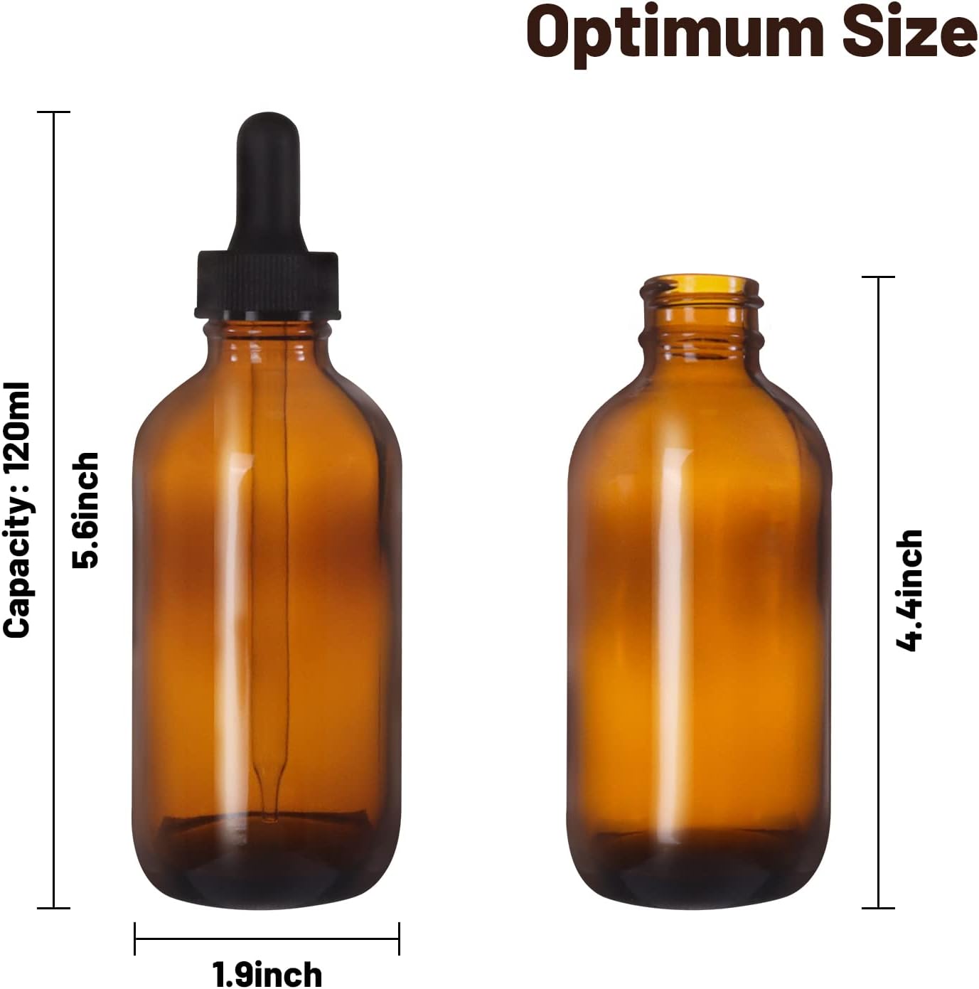24 Pack 4oz Amber Glass Bottles with Glass Eye Droppers for Essential Oils, Perfumes & Lab Chemicals (Brushes, Funnels, Extra Droppers, Labels & Measuring Cup Included)