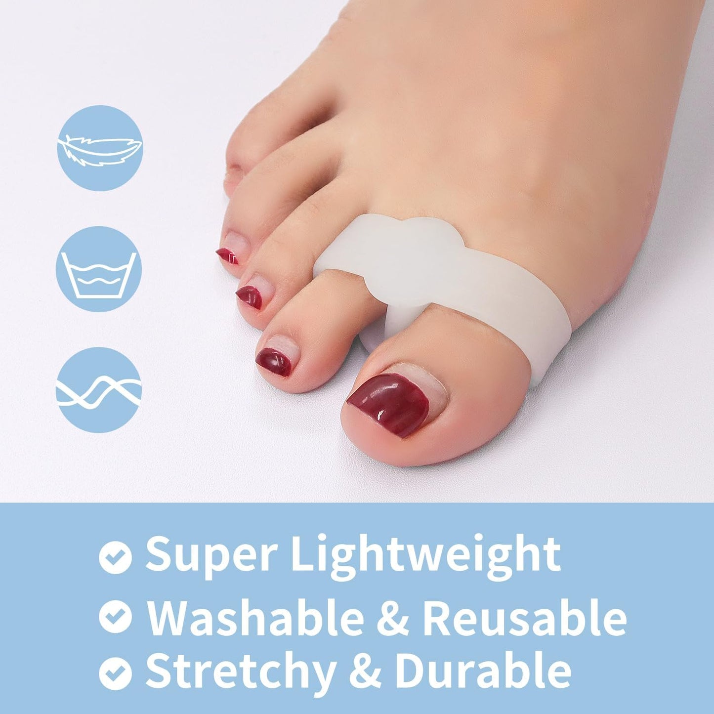 12-Pack Bunion Corrector - Gel Toe Separators W/ 2 Loops, Big Toe Spacers for Women and Men, Toe Corrector and Straightener for Bunions, Hammer Toe and Overlapping Toe, Relieve Foot Pain