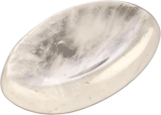 Clear Quartz Worry Stones – Crystal Thumb Worry Stone for Anguish, Stress – Relaxing and Soothing Balance Stones for Meditation, Stress Relief – Healing Stones and Crystals for Men and Women