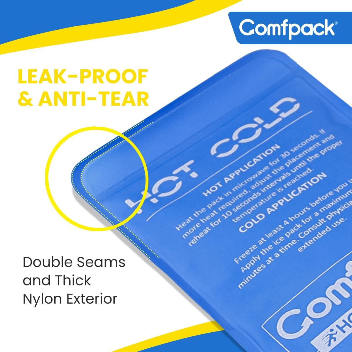 Soft Ice Packs for Sports Injuries, Long Lasting Multipurpose Gel Ice Pack with Dual Temperatures for Muscle Pain Relief & Strains, Handheld Design Cold Pack for Head, Shoulder, Knee, Ankle