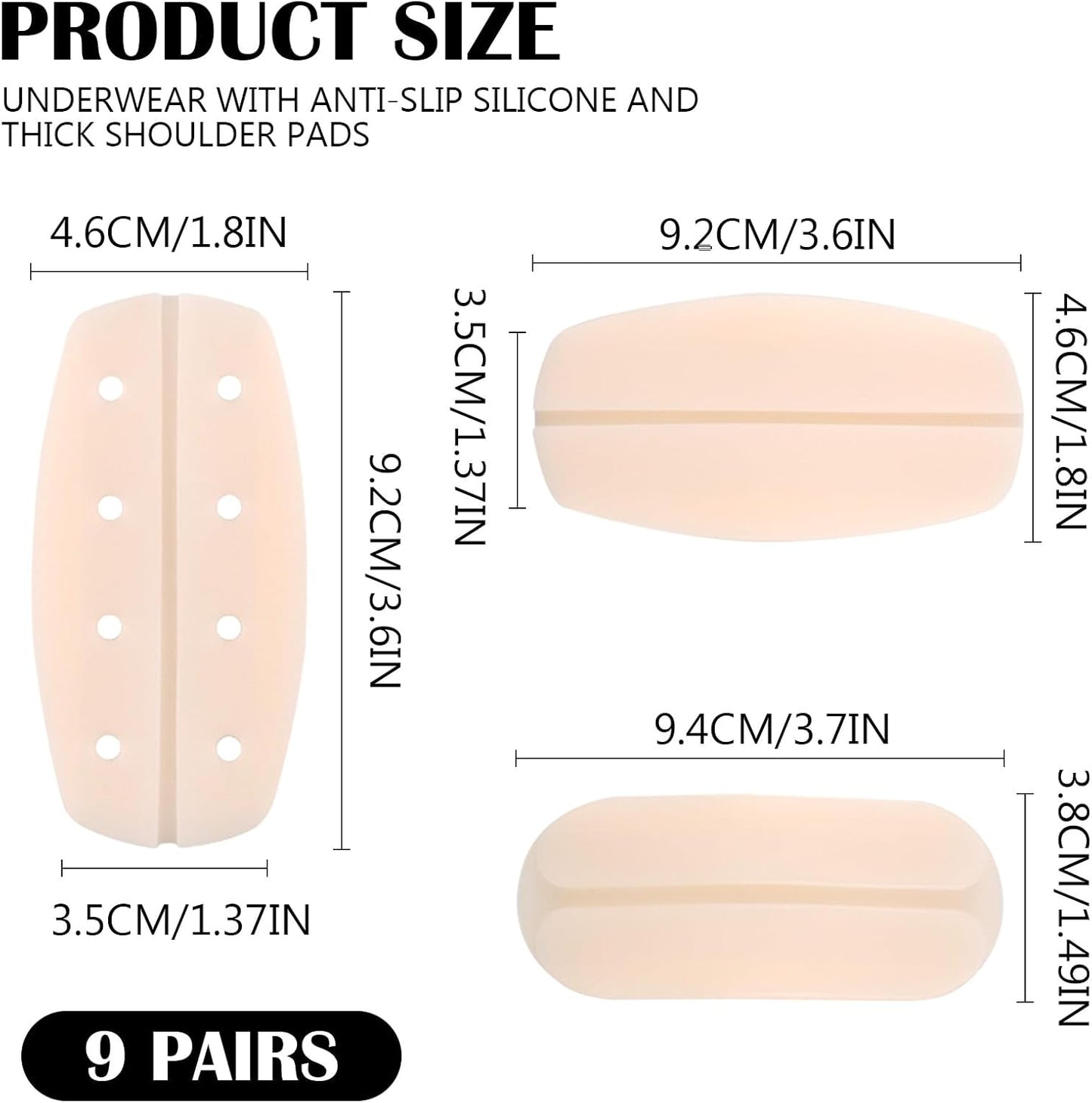 9 Pairs Bra Strap Cushion 3 Colors 2 Size Non-Slip Silicone Bra Strap Cushions Soft Gel Strap Holders to Prevent Slipping for Women and Girls