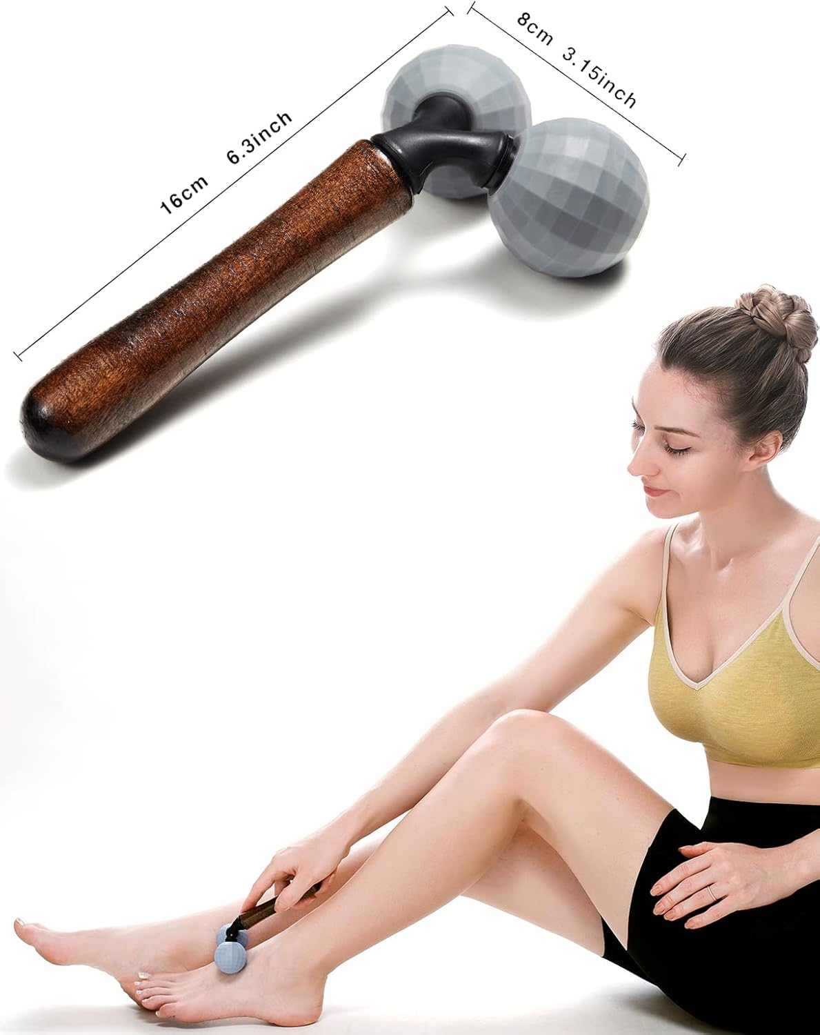 Relax Massage Roller - Body Massage Tools Myofascial Trigger Points Reduce Muscle Soreness Tightness Leg Cramps for Circulation, Stress, Arthritis and Hand Pain Relief & Recovery (Grey)