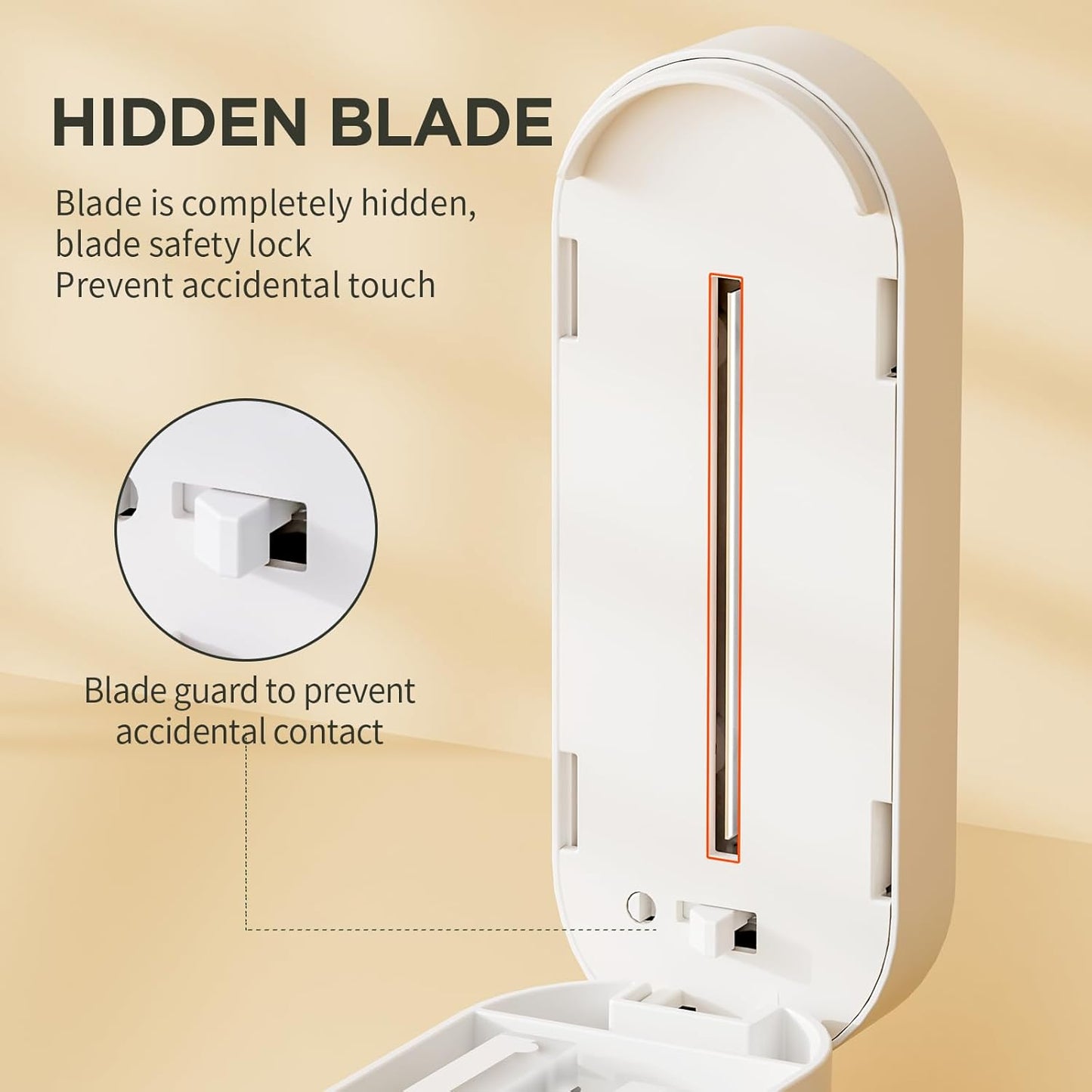 Pill Cutter Splitter for Small & Tiny Pills, Adjustable, Sharp Blade with Safety Guard (Orange)