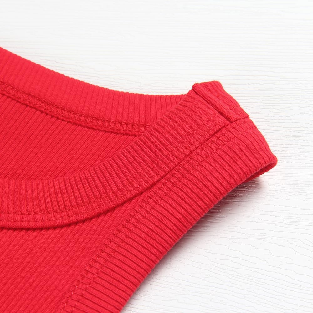 GEMBERA Womens Sleeveless Racerback High Neck Casual Basic Cotton Ribbed Fitted Tank Top