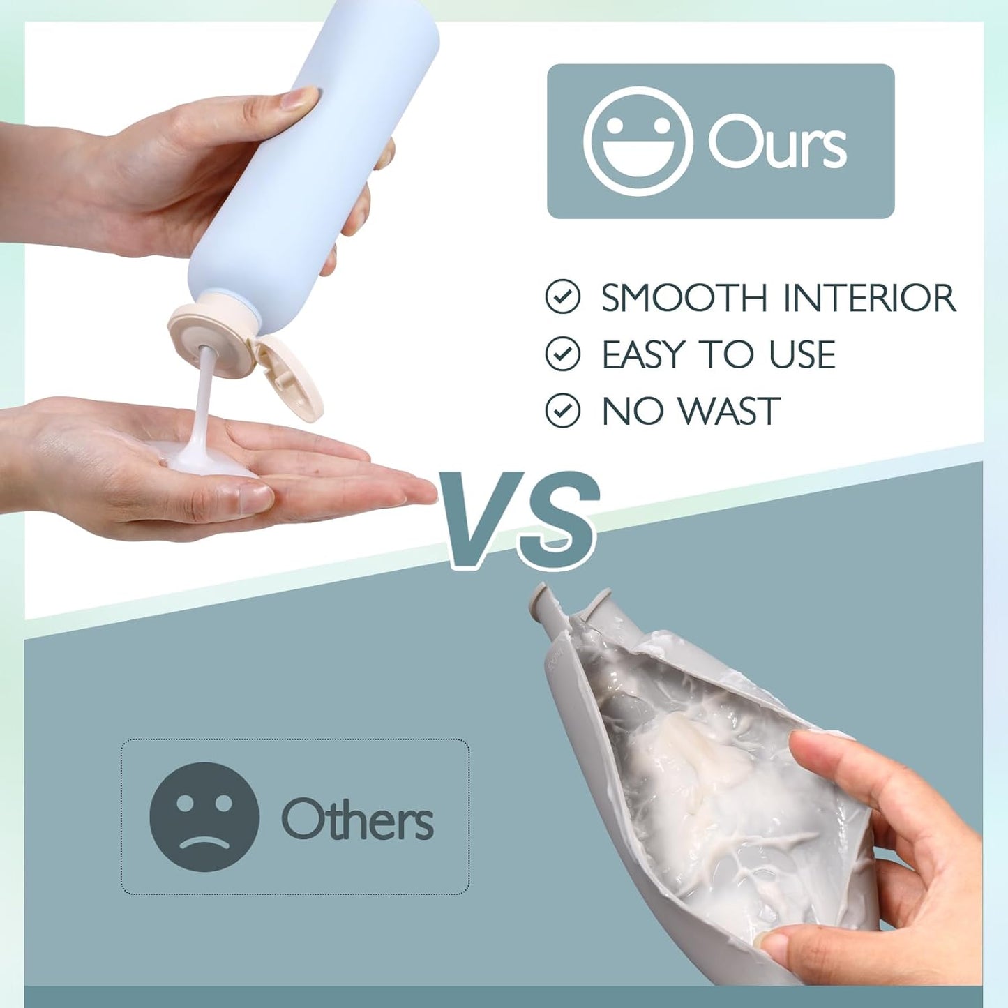 ASEVAT 8.8 oz Plastic Travel Refillable Shampoo Bottles, Empty Squeeze Bottles with Flip Cap, Travel Containers for Shampoo and Conditioner (4 Pcs)