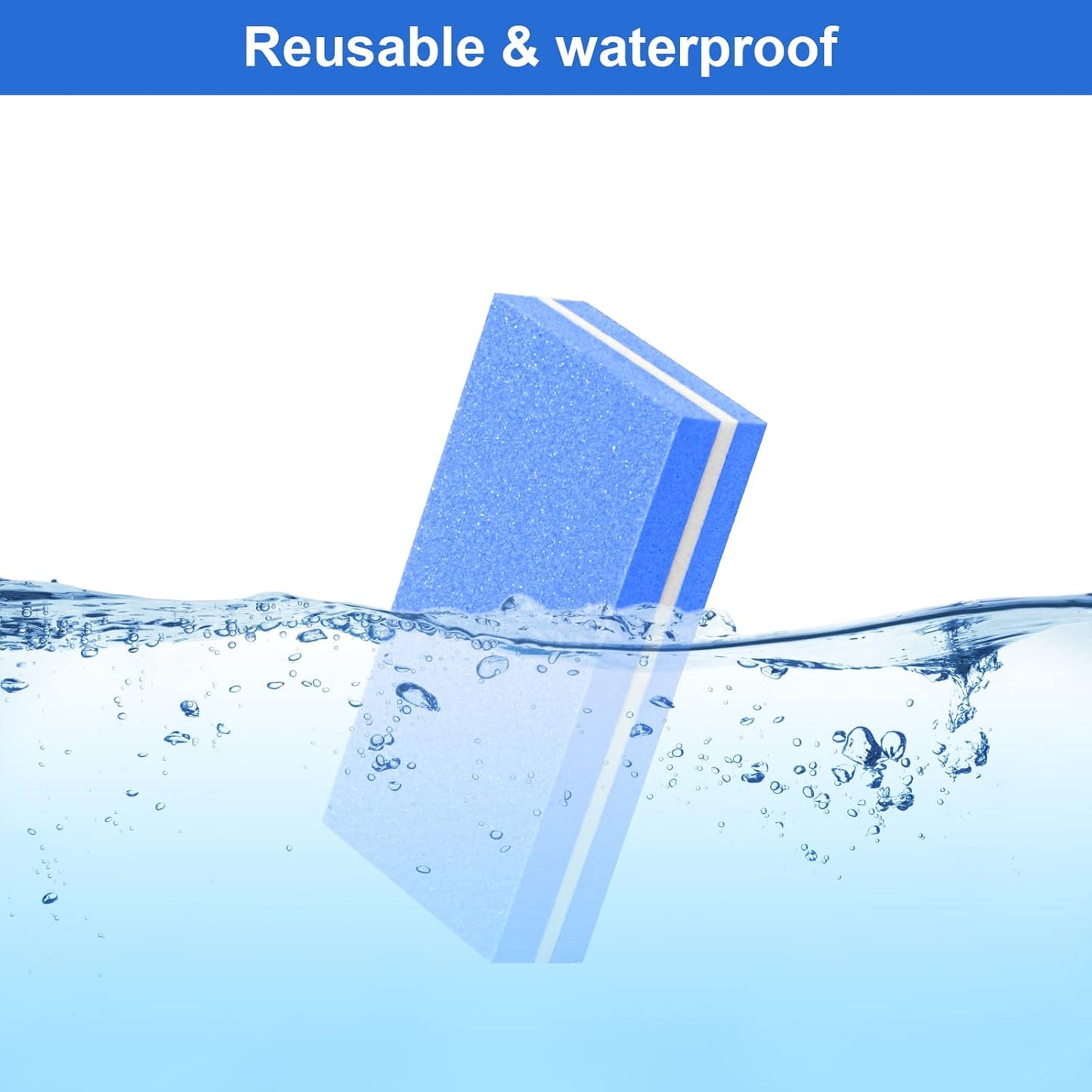 Diesisa Buffer Block Nail File, 100/180 Grit Sponge Nail Buffers for Acrylic Nails, Mini Buffing Block Double Sided for Manicure Tools 30 Count - Blue