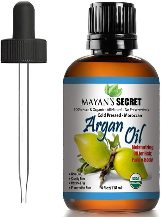 Pure Carrier and Essential Oils for Skin Care, Hair, Body Moisturizer for Face-Anti Aging Skin Care (Argan Oil Organic, 4oz)