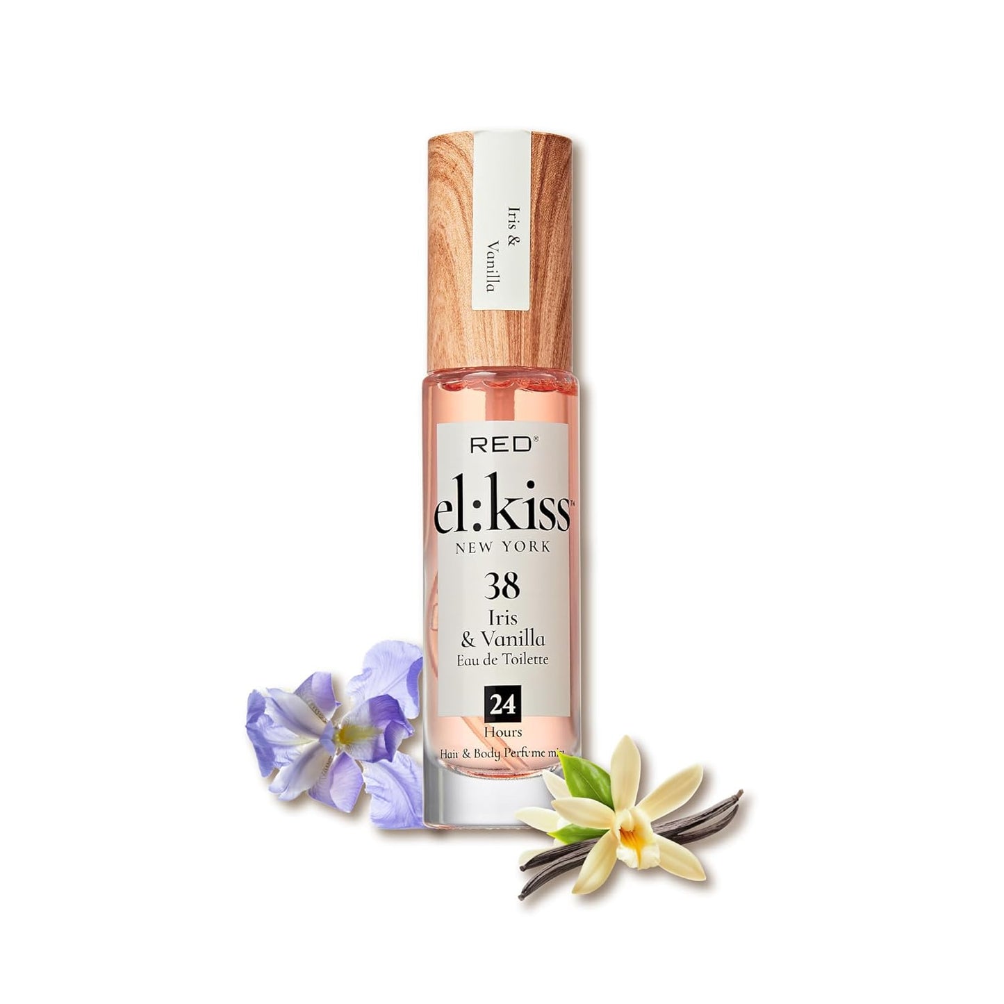 EL:KISS Hair Perfume & Body Mist, Iris & Vanilla Inspired by La V. E. Belle, Eau de Toilette 30mL (1.01 Fl Oz), Hydrating & Long-Lasting, Alcohol & Mineral Oil-Free, Jojoba, Argan Oil & Aloe Vera
