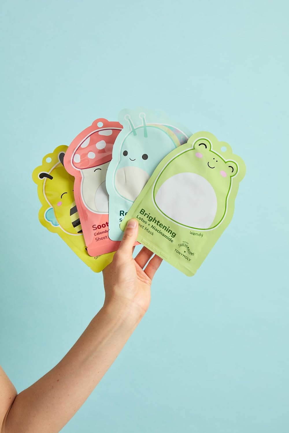 TONYMOLY x Squishmallows Sheet Mask Set – 4-Pack Facial Skincare Variety for Hydrating, Soothing, Repairing, Nourishing, Moisturizing & Glowing Skin