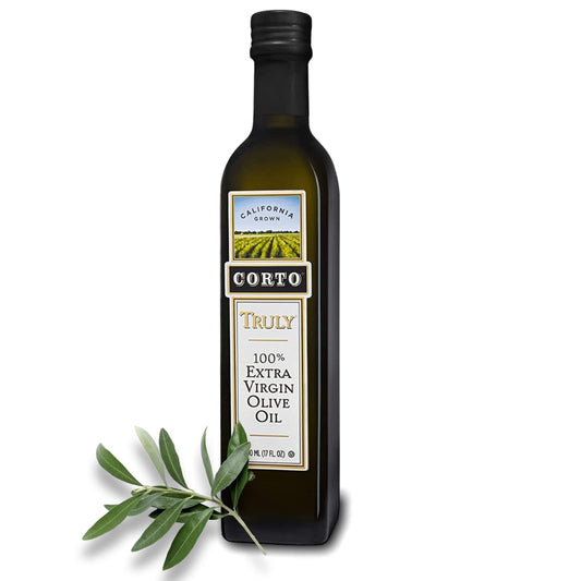 Corto TRULY® | 100% Extra Virgin Olive Oil | Floral Notes | Cold Extracted in State-of-the-Art Mill | Straight from Official Corto Olive Groves & Oil Producer | 500 mL
