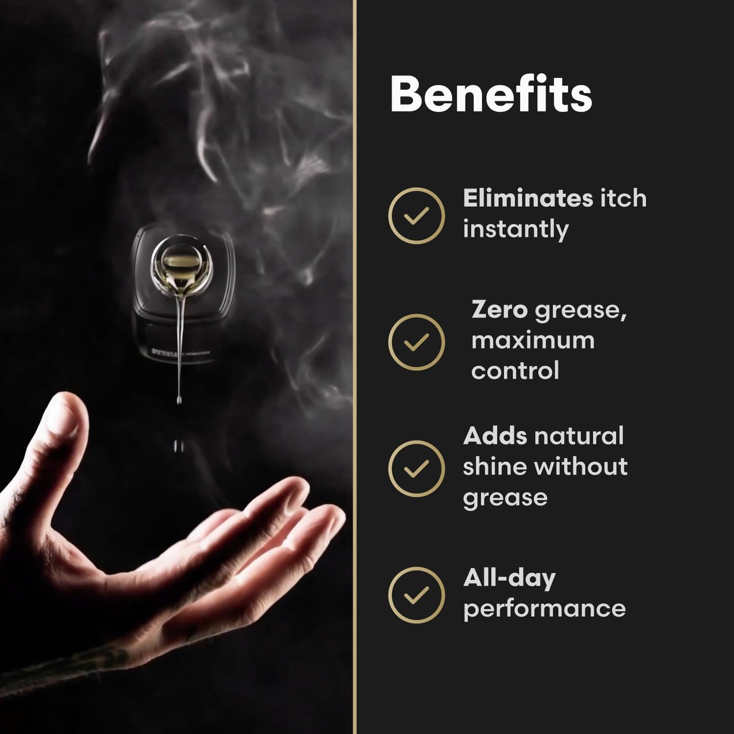 The Beard Struggle - Day Liquid Tonic Beard Oil - Gold Collection, Valhalla's Gates - Beard Oil for Men - Moisturize, Softens Hair, Reduces Itch - Day Time Beard Growth Oil (1 Fl oz)