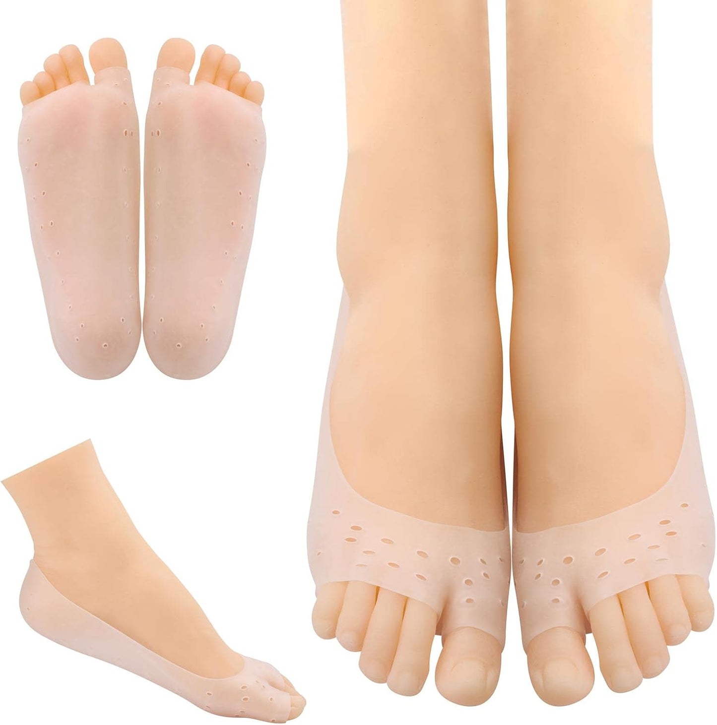 Tbestmax 12 Pcs Silicone Gel Socks for Dry Cracked Feet Heels Women - Day & Night Socks - W4-10 | M5-8