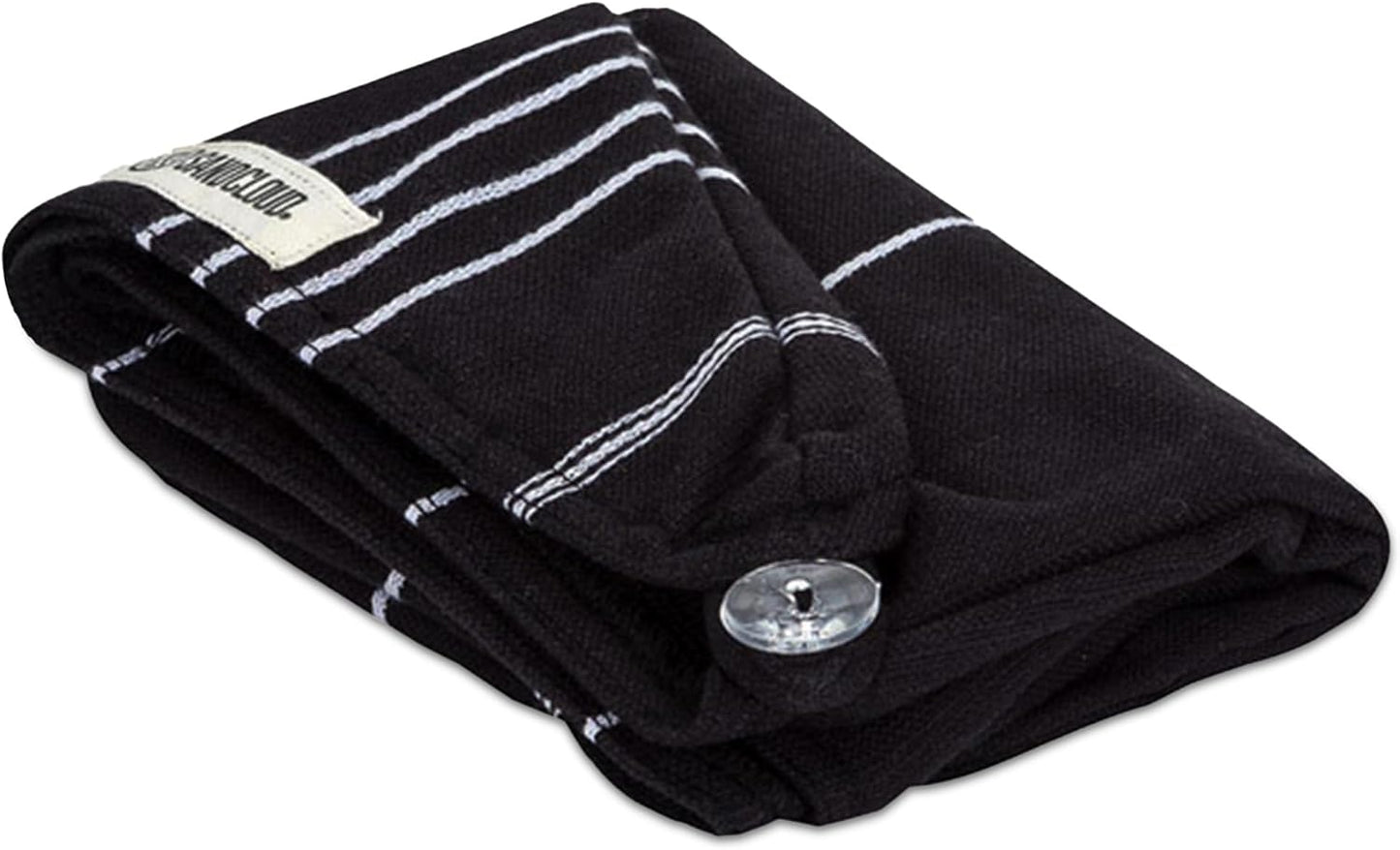 Sand Cloud Hair Towel Wrap for Women & Men, (Black, Classic) - 100% Turkish Cotton Quick Hair Drying Towel Wrap - Absorbent Half Terry Weave Hair Plop Head Towel Wrap with Binding Edge