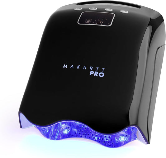 MakarttPro LuxuriaPro 98W Professional UV LED Nail Lamp | 42 Powerful LEDs for Fast and Efficient Curing Gel Nails | Rechargeable 5200mA Lithium Battery | Cordless Nail Dryer (Luxe Black)