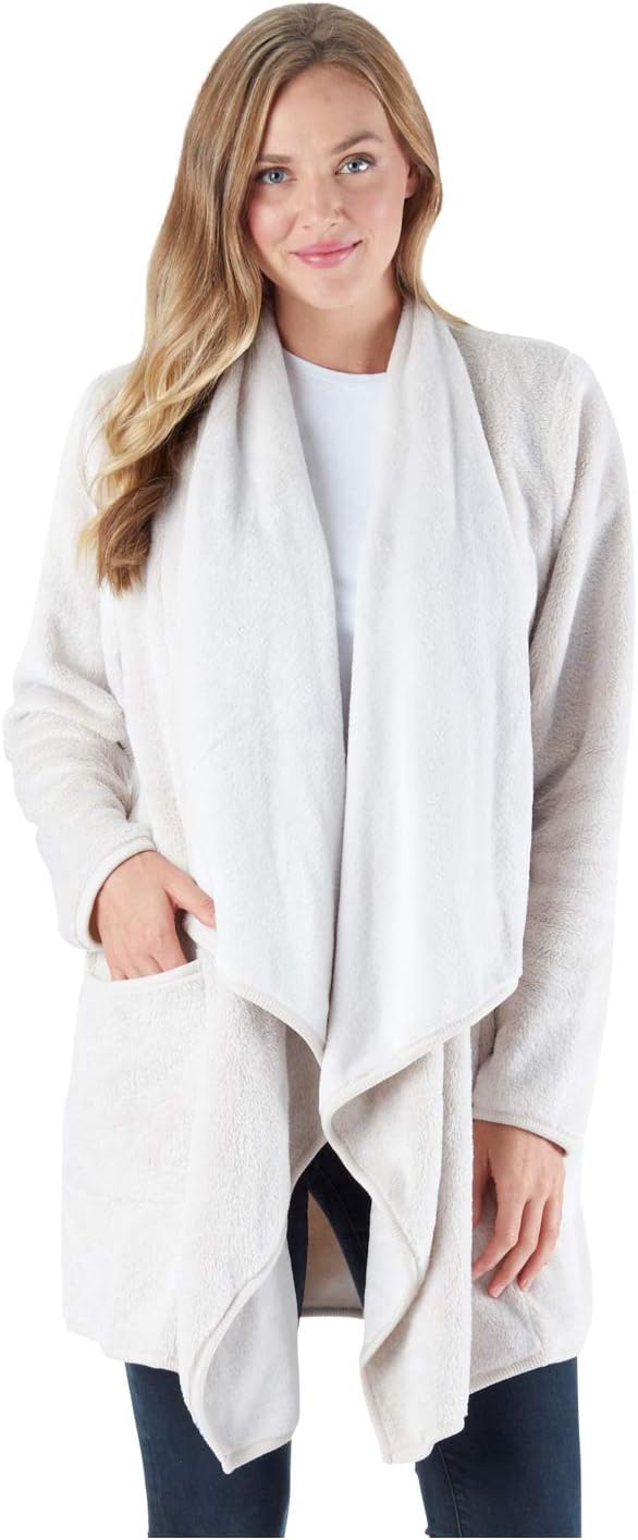 Sleepyheads Women's Fleece Long Sleeve Robe Sherpa-Lined Hooded Bathrobe…