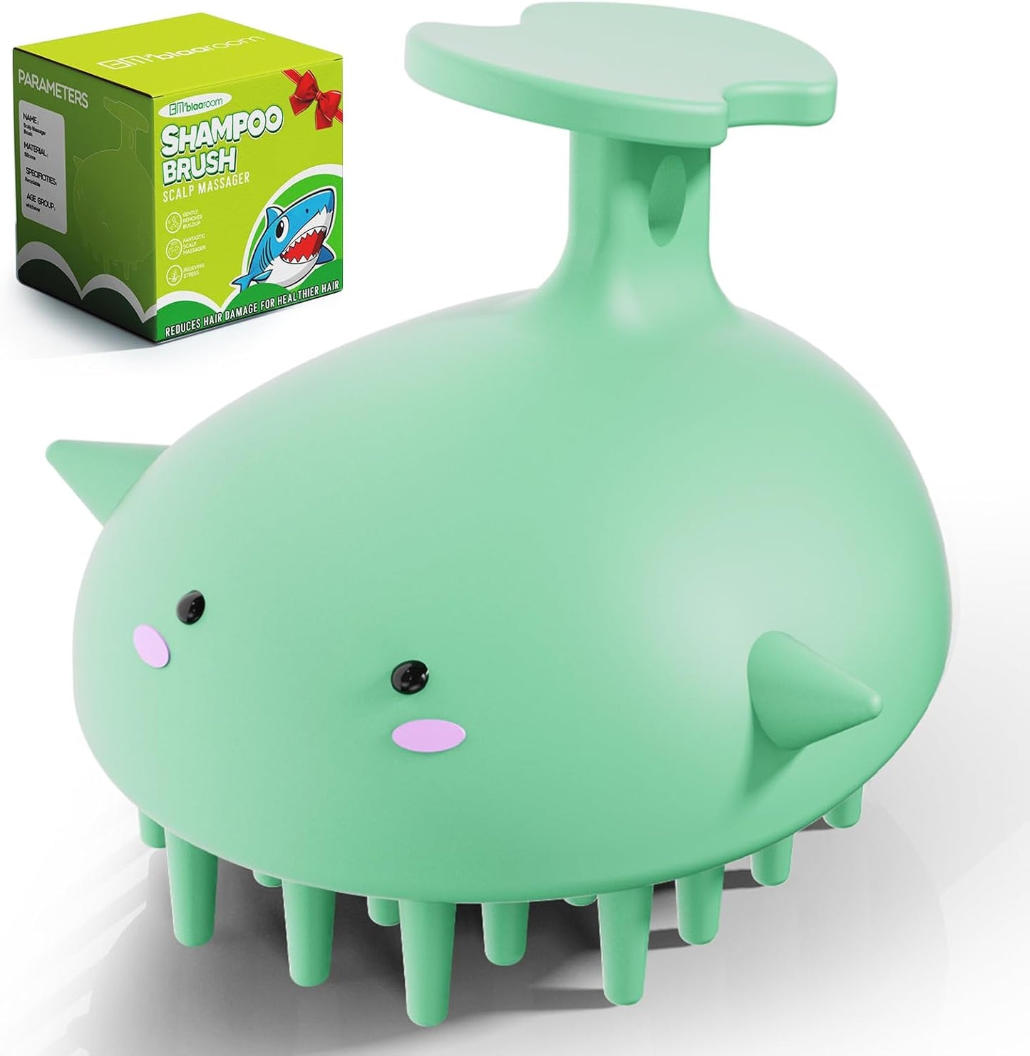 Scalp Massager Hair Growth Shampoo Brush, Silicone Scalp Scrubber Shower Scalp Brush for Hair, Head Massager Scalp Exfoliator for Dandruff Removal, Wet Dry Scalp Massage Tool for Hair Care, Green