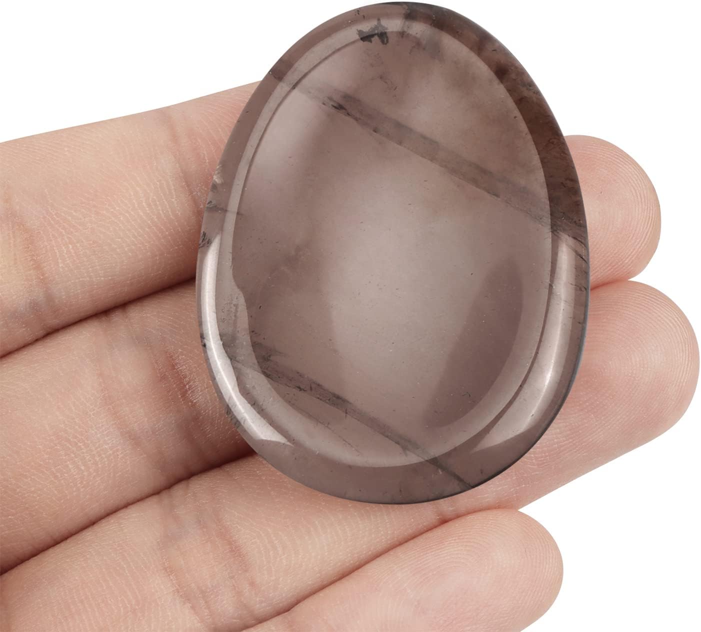 Artistone Smoky Quartz Crystal Chakra Thumb Worry Stone Teardrop Reiki Healing Stone Pocket Palm Stones for Anxiety Stress Relief Meditation Therapy Geometry Home Decor