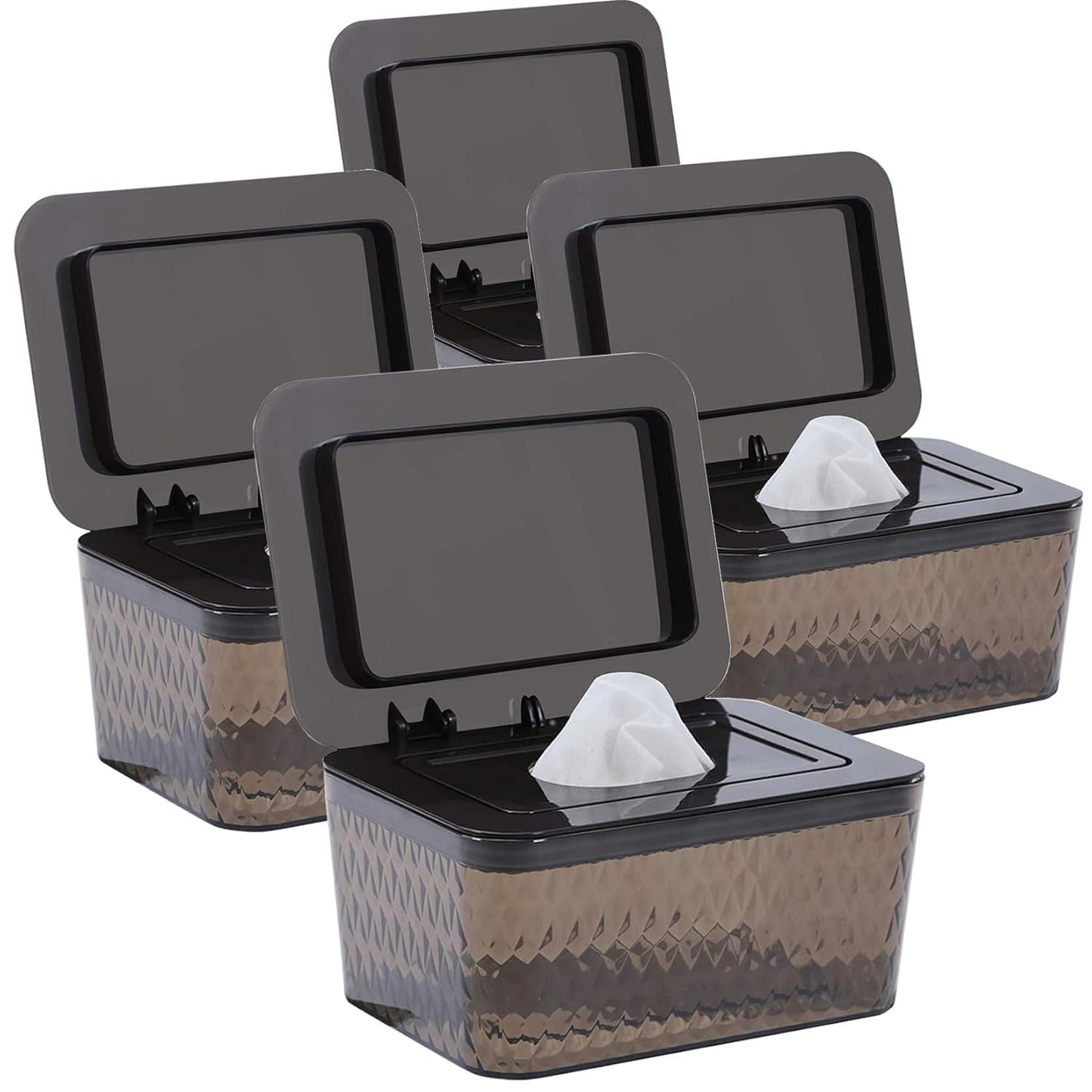 4 Pack Wipes Dispenser Seal-Designed Wipe Dispenser Holder Wipes Case Box for Bathroom Keep Wipes Fresh, Dust-Proof & Non-Slip