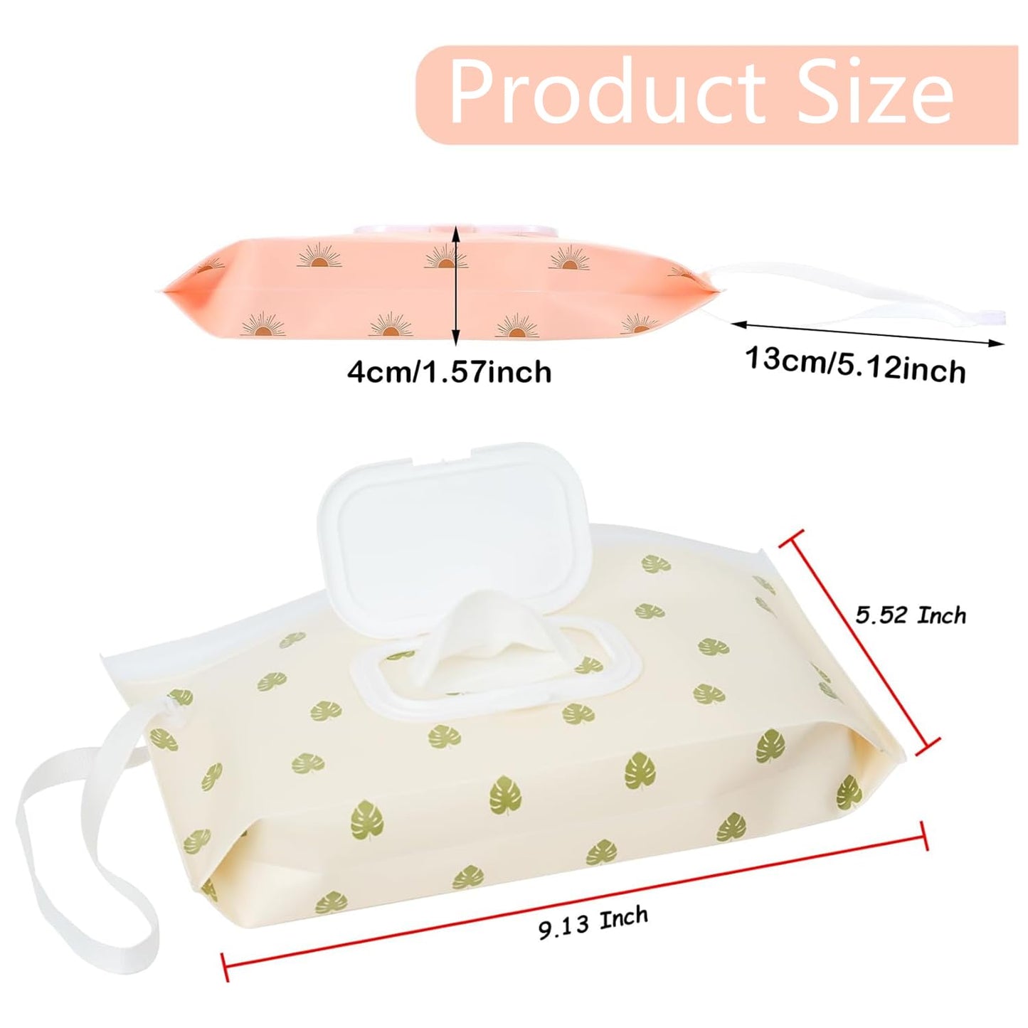 3 Pack Cute Bohemia Stye Baby Wipes Dispenser Portable Refillable Travel Wet Wipe Bag for Indoor Outdoor Sports Travelling Hiking Pet Care
