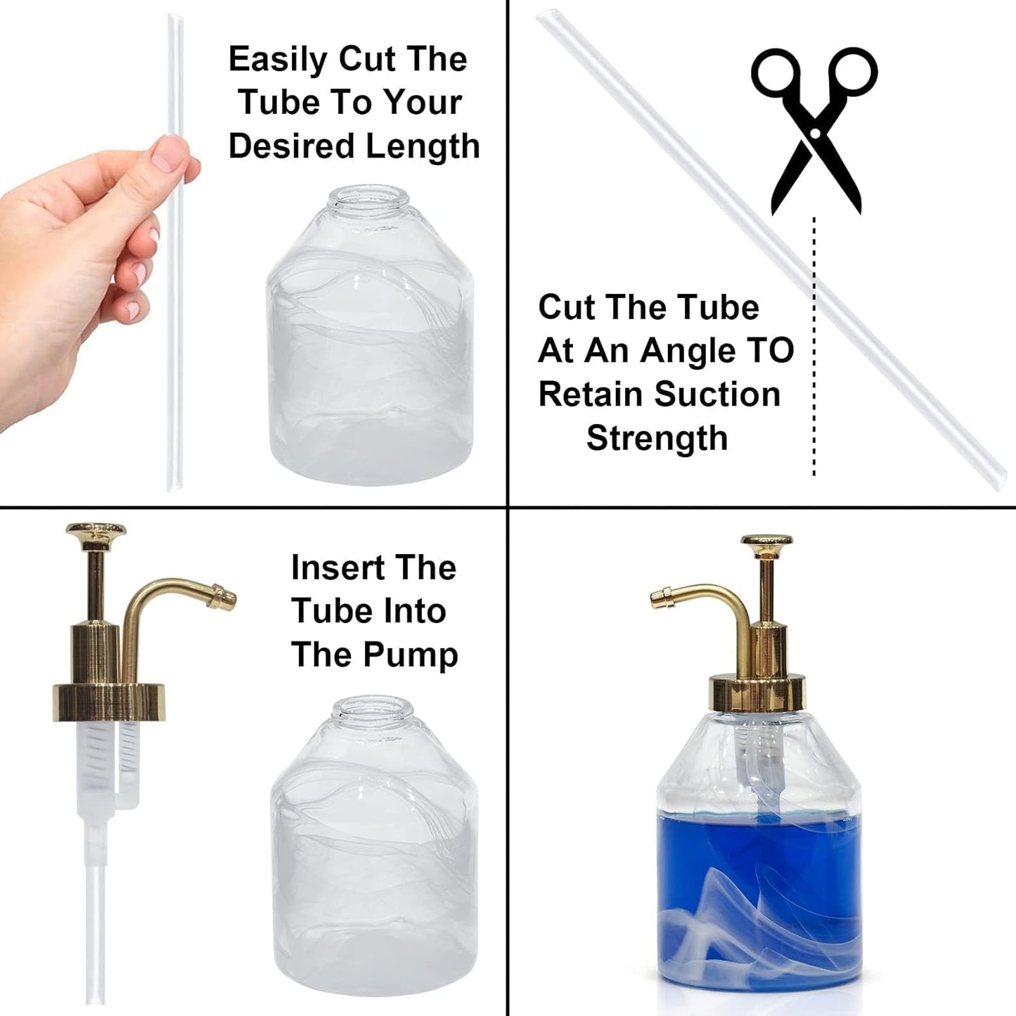 Soap and Lotion Dispenser Pumps Replacement Head Made of ABS Material, 33mm (1.3inch) Golden Gloss Smooth Action Pump, Rust Proof & Leak Proof for Soap Lotion Stylish Pump for Bottles DIY (Gold)