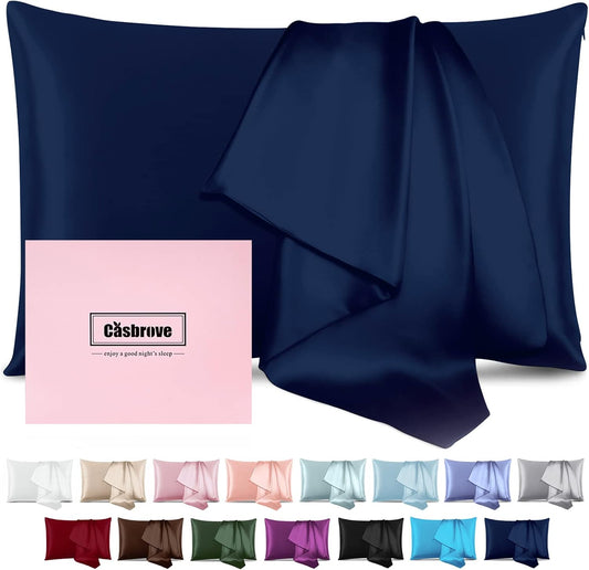 Silk Pillowcase for Hair and Skin Mulberry Silk Pillowcase Soft Breathable Smooth Both Sided Natural Silk Pillowcase with Zipper Beauty Sleep Silk Pillow Case 1 Pack for Gift(King,Teal Blue)
