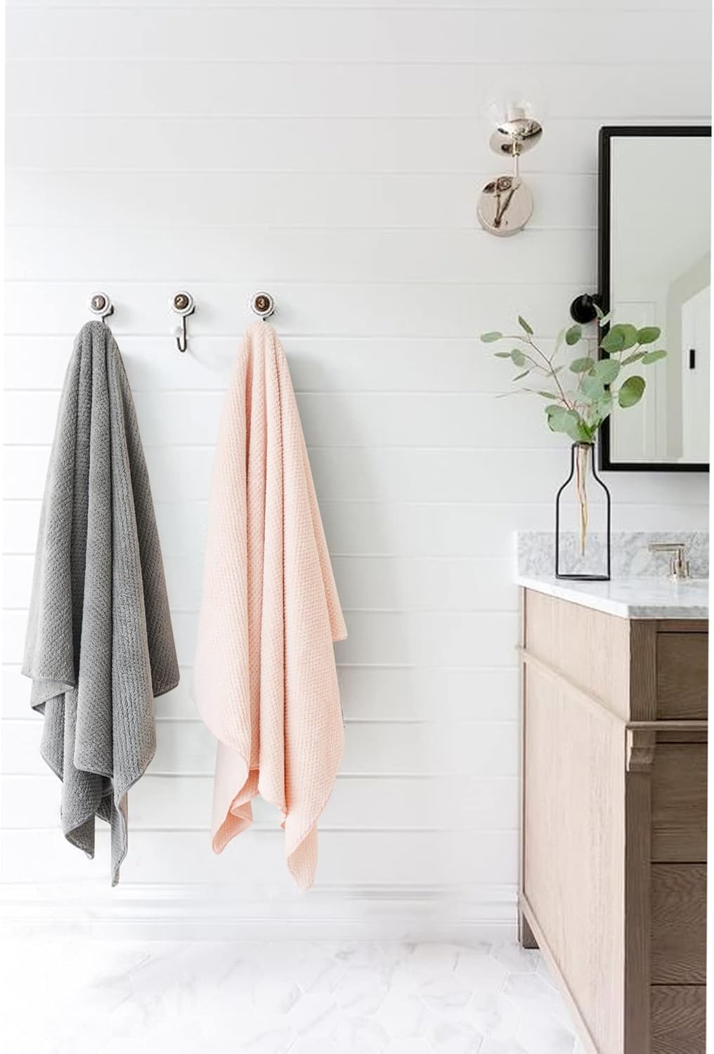 Microfiber Hair Towel Wrap Turban 2 Pack Large | Super Absorbent Quick Dry & Anti-Frizz for Women with Curly Hair | 27.5" x 39.4" Hair Towel Cap