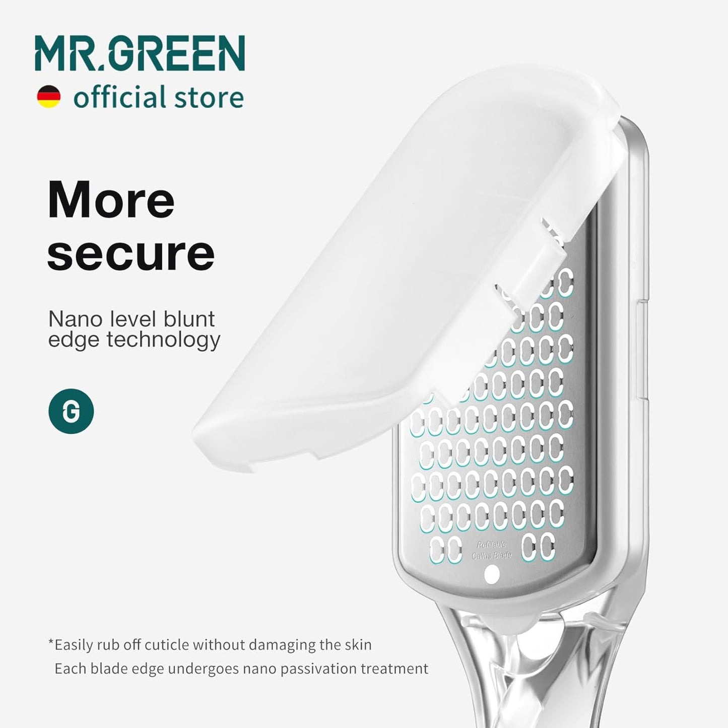 MR.GREEN Pedicure Tools Foot File Heels Rasps Callus Remover for Foot Scraper with Storage Box Stainless Steel File