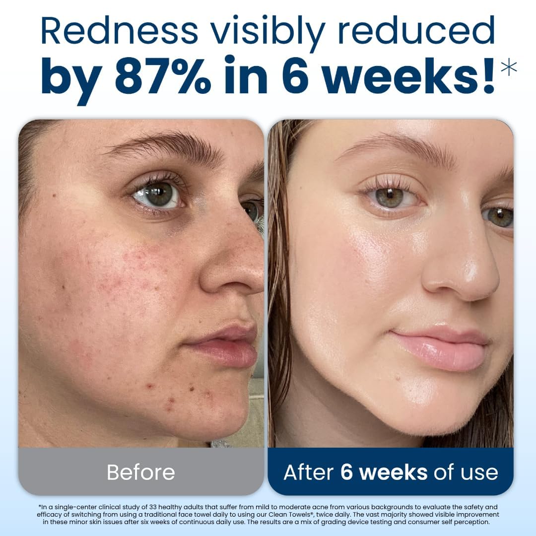 Clean Skin Club Clean Towels XL®, 100% USDA Biobased Face Towel, Disposable Face Towelette, Eczema Association Accepted, Makeup Remover Dry Wipes, Ultra Soft, 50 ct per pack, 2 Packs, 100 Ct Total