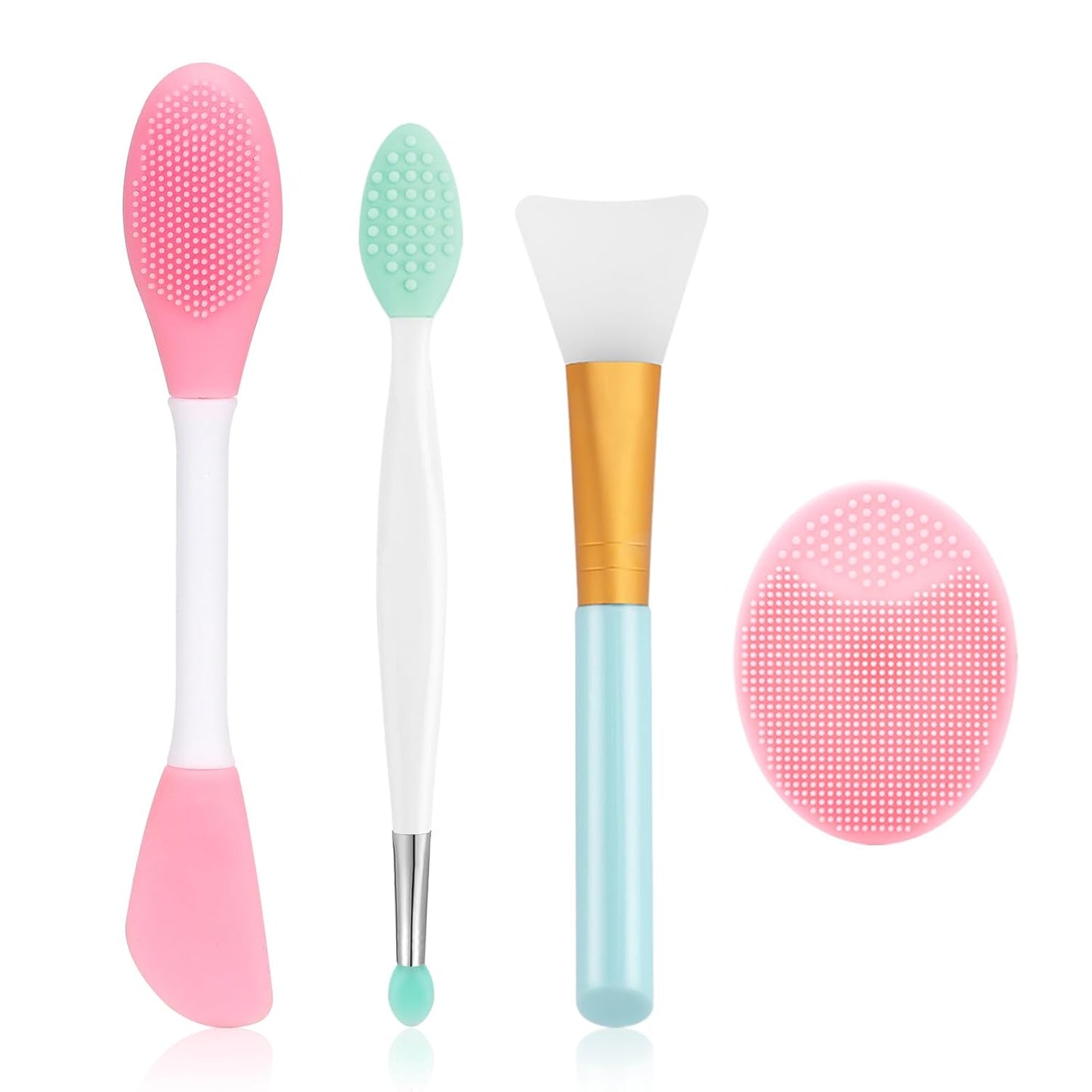 Silicone Face Scrubber, 1pcs Exfoliating Lip Brush, 1pcs Cleansing Brush,2pcs Face Mask Exfoliator Blackhead Skin Care Tool