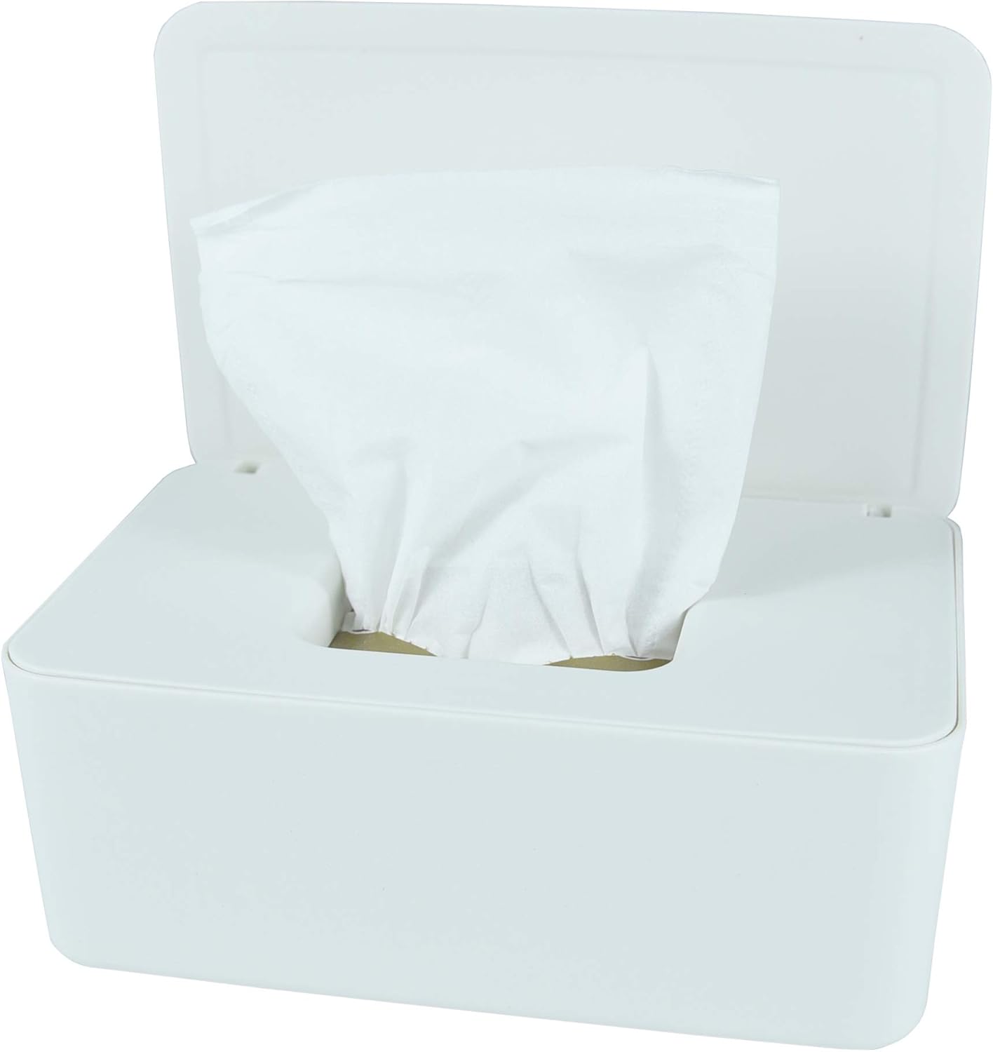 Diaper Wipes Dispenser, Tissue Storage Box Case, Wet Wipe Dispenser Holder with Lid for Home, Office, Cars (White)