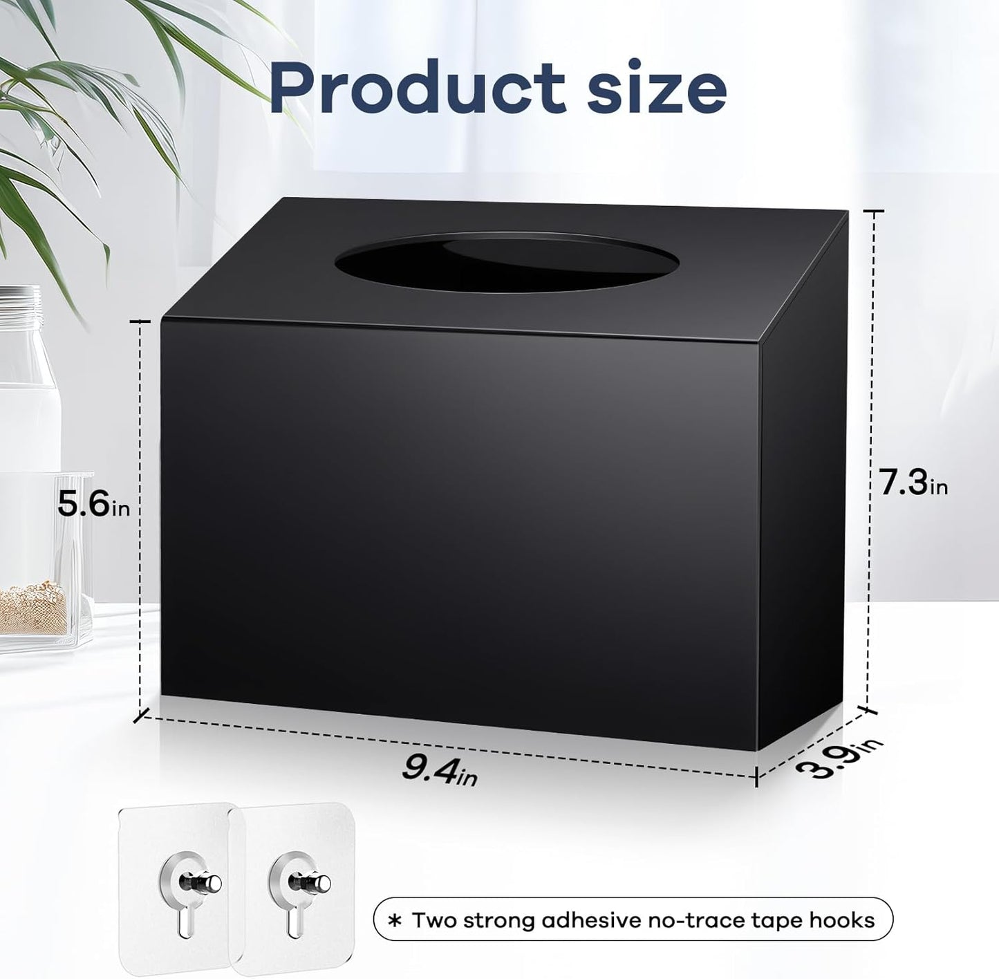 Acrylic Hand Towel Box Cover Compatible with Kleenex Disposable Hand Towels Wall-Mounted Paper Towel Dispenser Suitable for Tabletop, Bathroom, Car, and Office Use (Black)