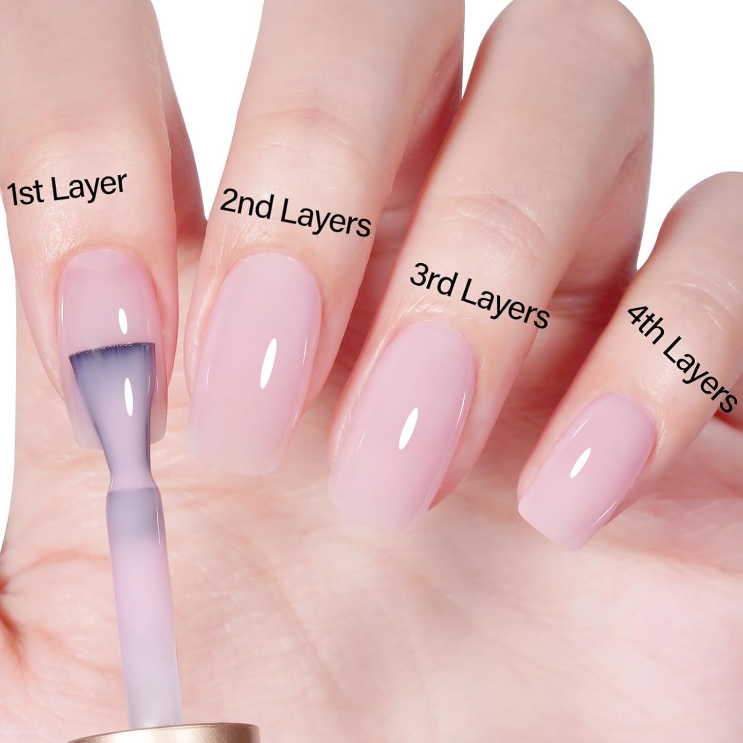 AILLSA Light Pink Gel Nail Polish Tokyo Sakura Sheer Jelly Gel Polish Neutral Translucent Nude Gels Polishs Long Lasting Pale Pink Color Soak Off U V Gels for French Manicure Nail Art at Home 0.51 Oz