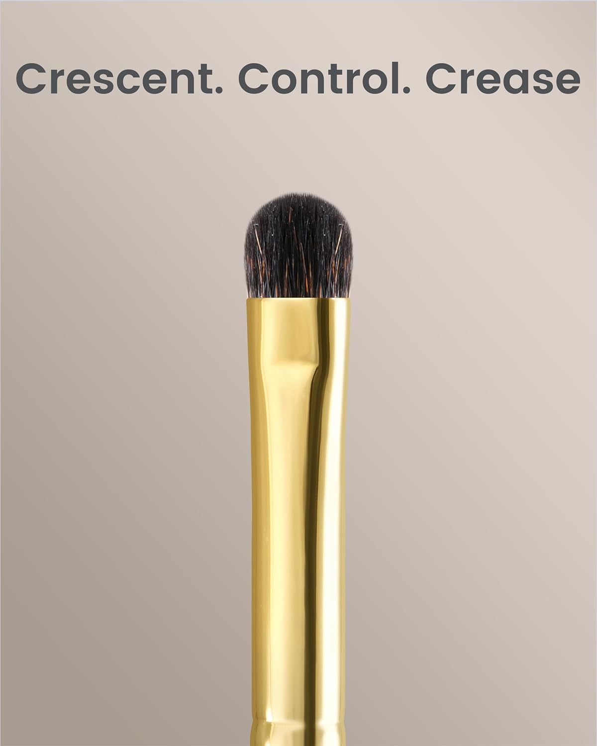 Desert Oak Series Blend-Sculpt Eyeshadow Brush - Contoured Crescent Head for Crease Work, Hypoallergenic Squirrel & Goat Hair Blend, Bubinga Bubinga Handle (CM 174)