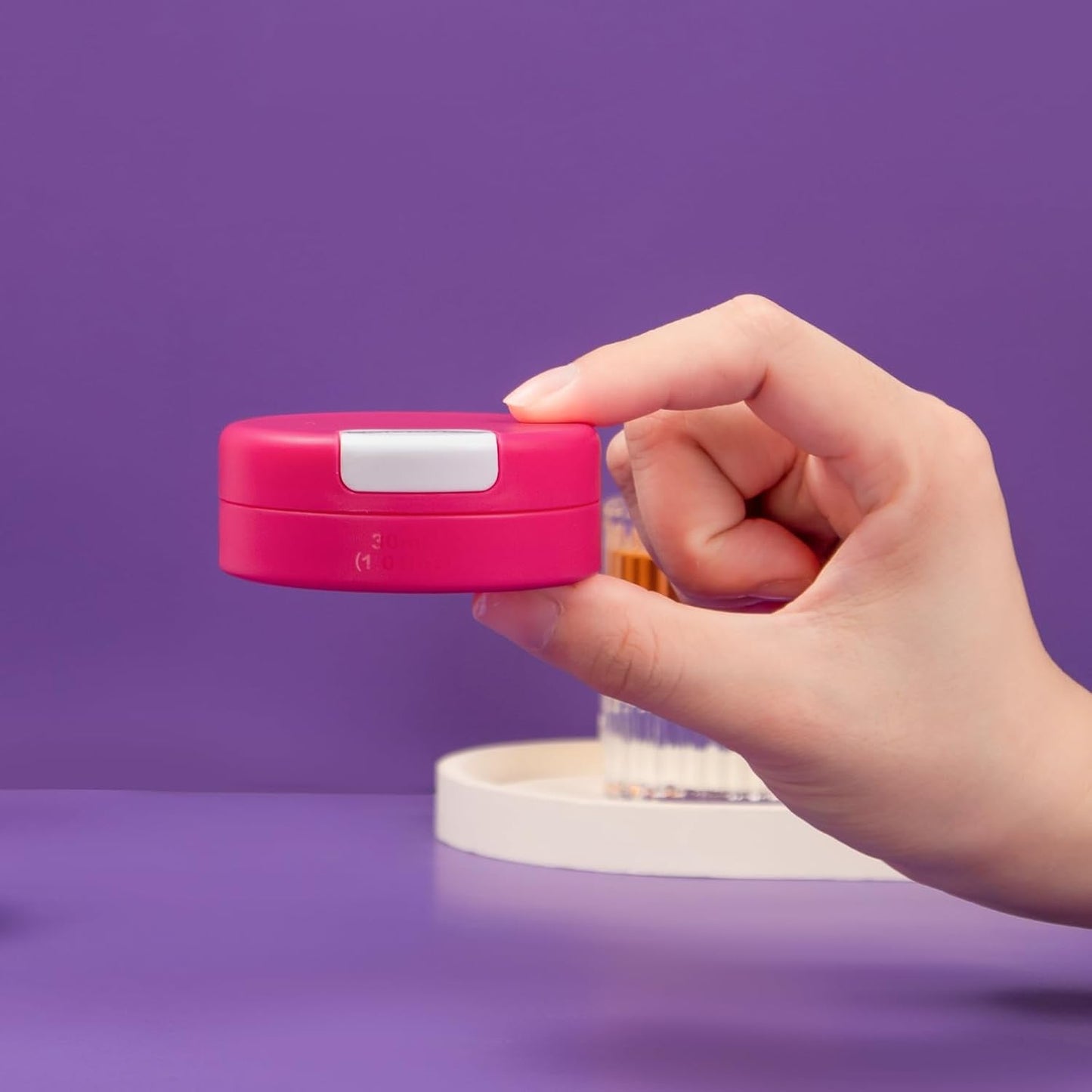 Gemice Travel Containers for Toiletries, Magnetic Travel Containers, TSA Approved Cream Jars with Toiletry Bag, Leak-proof Small 1oz Capsules Set with Multiple Labels for Organization (4 Pack)