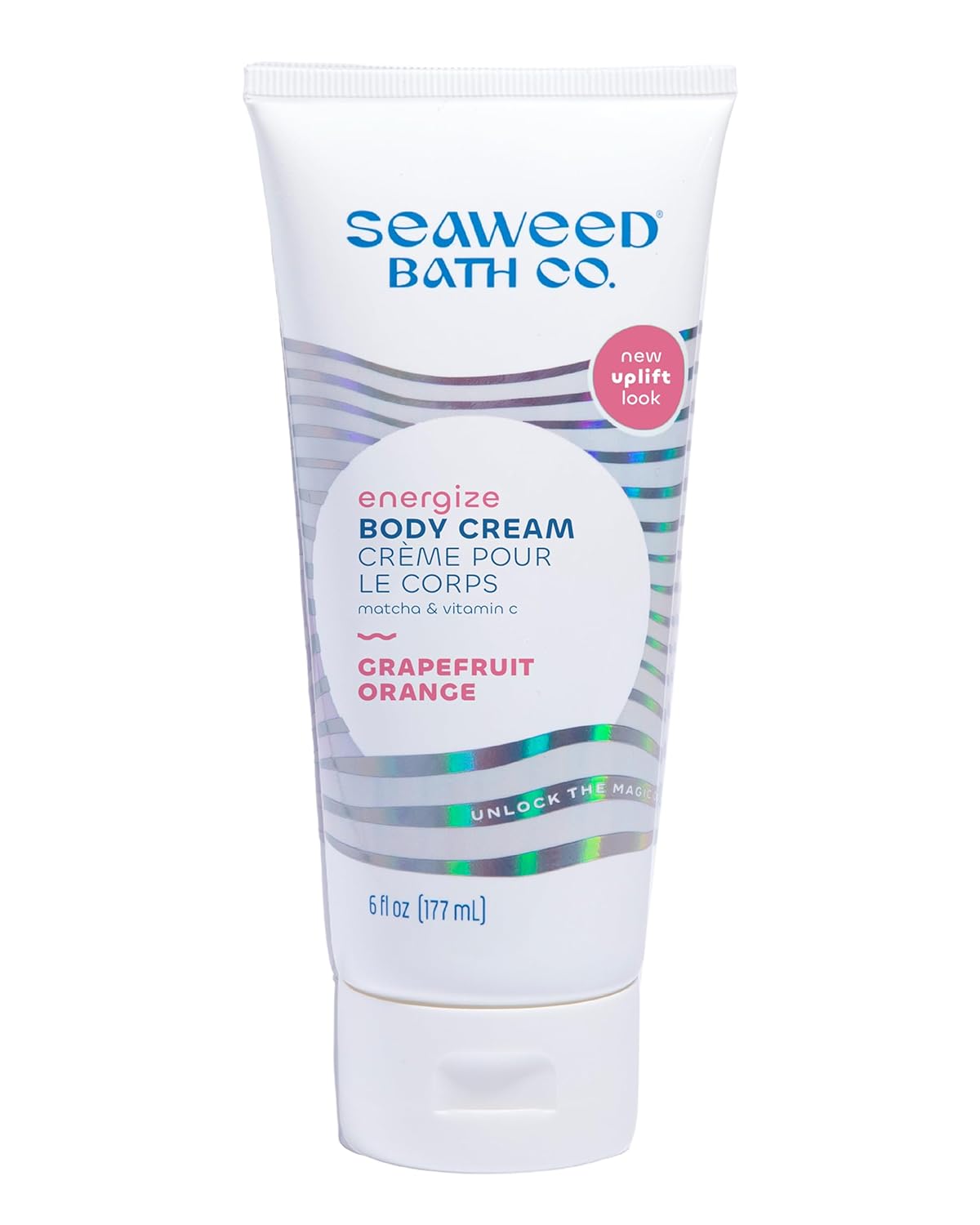 Seaweed Bath Co. Energize Body Cream - Grapefruit Orange | Hand and Body Lotion with Vitamin C, Hyaluronic Acid and Shea Butter | Invigorating Moisturizer For Dry Skin | 6 oz