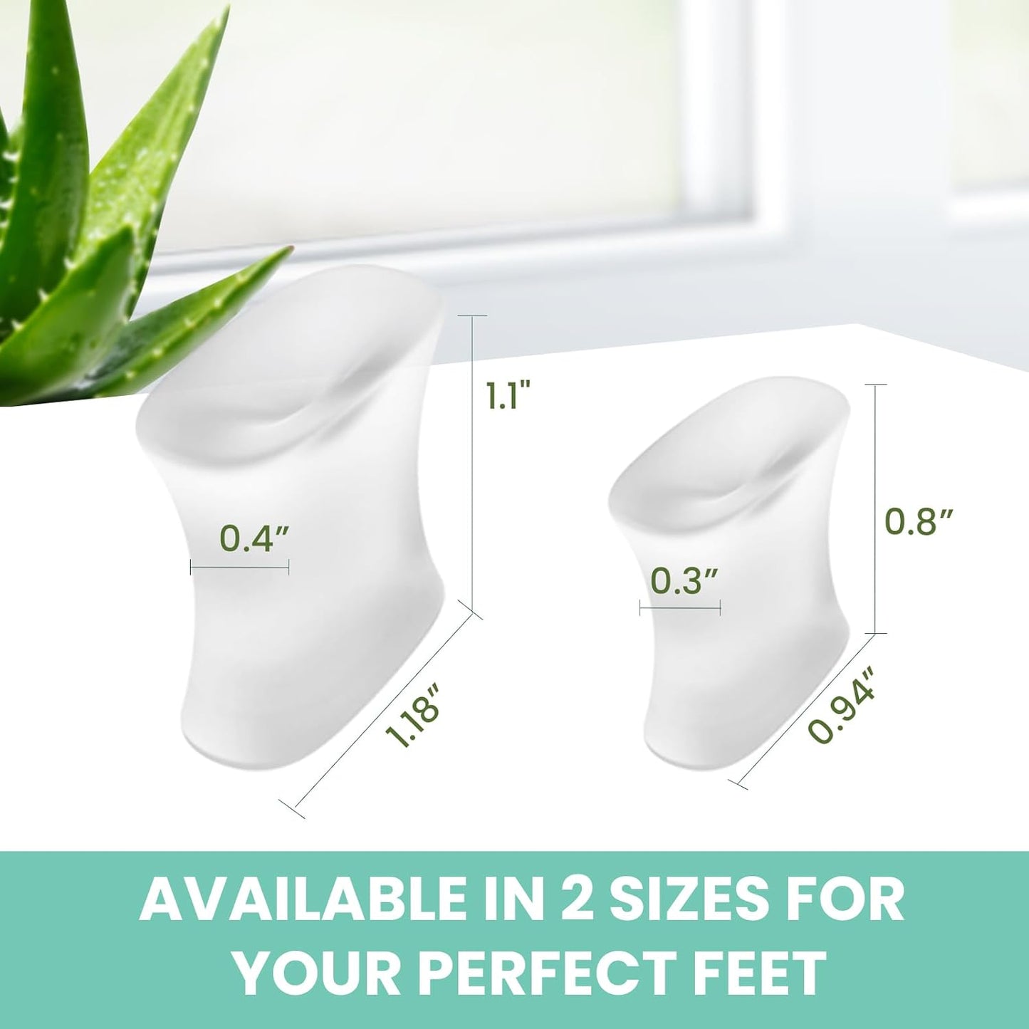 Welnove Upgraded Gel Toe Separators – 8-Pack Aloe Vera Extract Infused Silicone Toe Spacers for Straightening Overlapping Toes, Calluses – Bunion Corrector for Men and Women (Multi-Size, Clear)