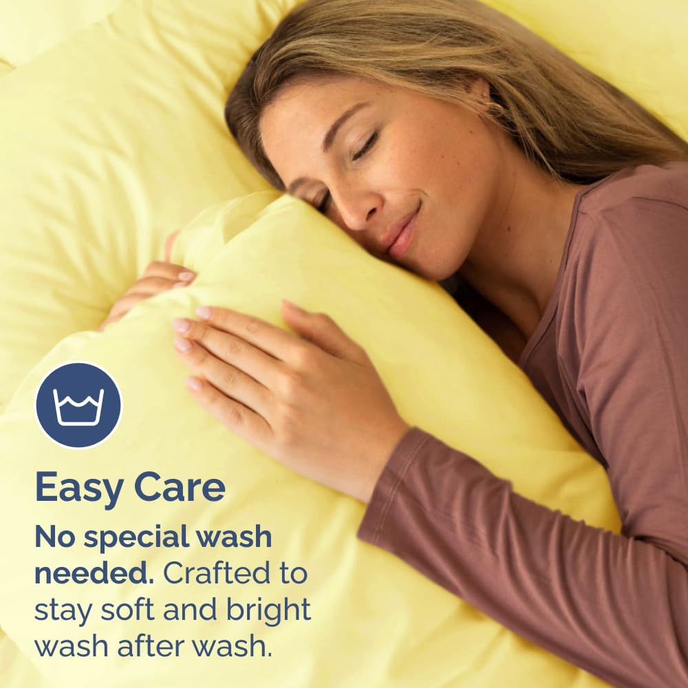 Queen Pillow Cases Set of 2 - Ultra Soft Hotel Quality Pillowcase Covers - Comfy, Cozy & Wrinkle Free - Shrinkage, Stain and Fade Resistant - Machine Washable Pillow Protectors - 2 Piece Set - Yellow