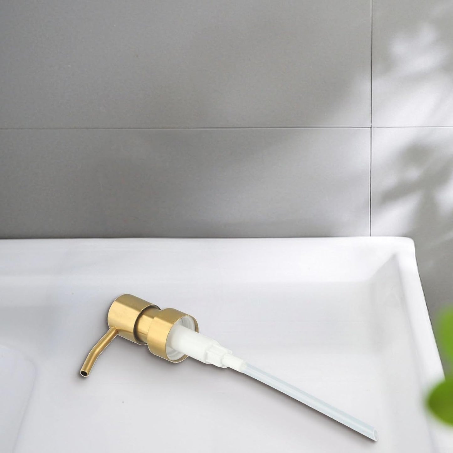 Dispenser Pump Head, Stainless Steel Soap Dispenser Pump Replacement for Push Type Lotion Liquid Bottle(White)