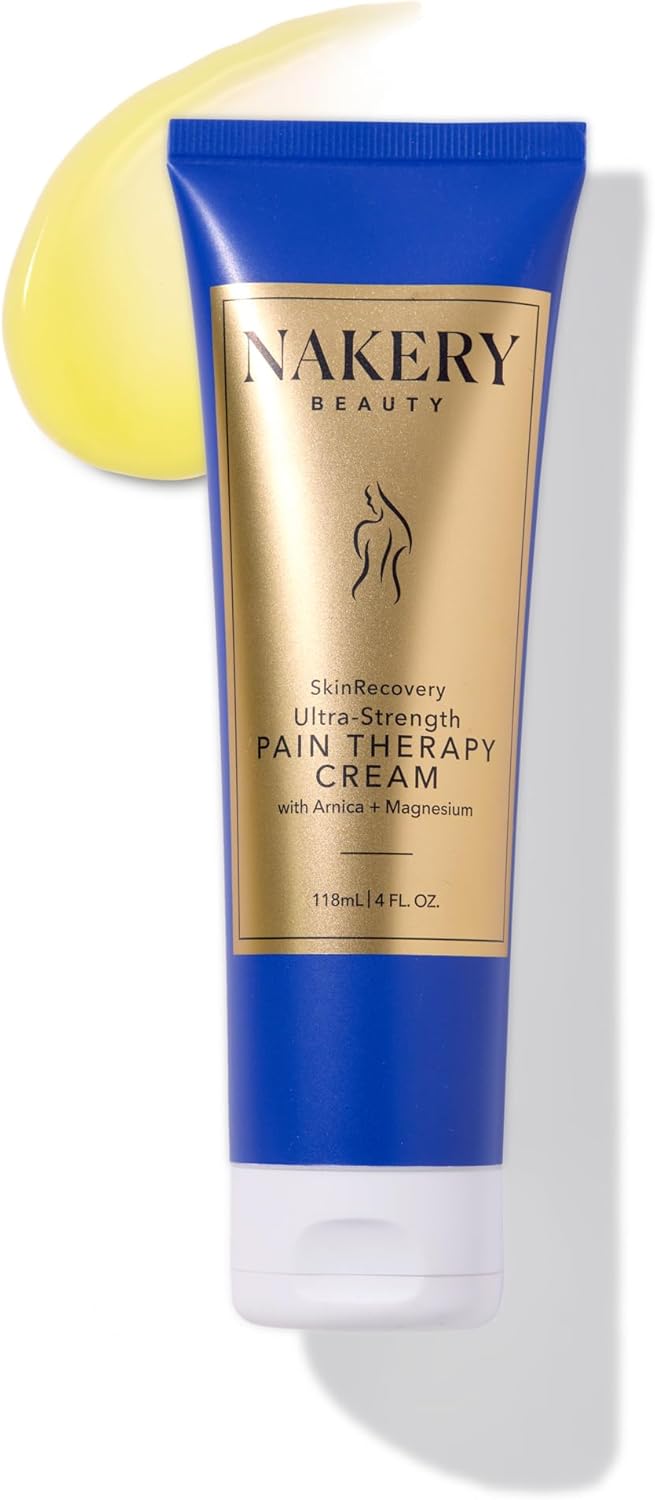 Nakery SkinRecovery Ultra Strength Massage Cream - Muscle Relaxer Cream & Magnesium Cream for Leg Cramps with Menthol - Fast Absorbing Feet Cream - Non-Sticky Leg Cramp Cream for Soothing Comfort