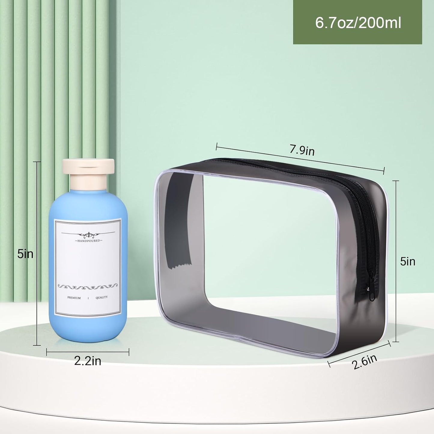 ASEVAT 6.7oz Airtight Plastic Travel Shampoo Bottles, Empty Squeeze Bottle, Refillable Travel Shampoo and Conditioner Bottles, Hand Soap Dispenser for Vacation, Gym, Lotion(Blue+Navy+Grey)