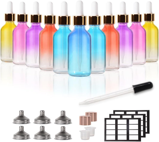 24 Pack, 2oz Glass Dropper Bottle Oil Bottles for Hair, Tincture Bottles with Dropper, Glass Bottle with Dropper