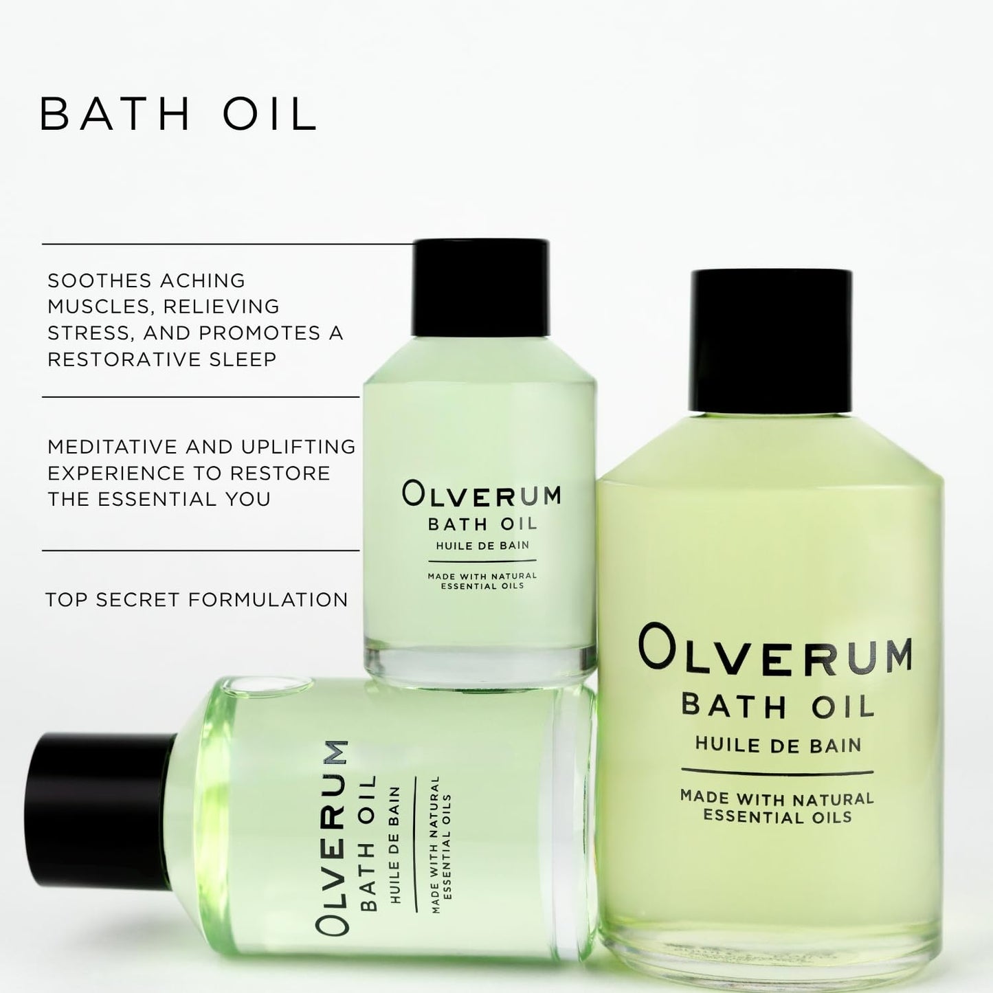 OLVERUM - Natural Bath Oil | Vegan, Cruelty-Free, Revitalizing Clean Beauty Bath Oil (4.25 fl oz | 125 ml)
