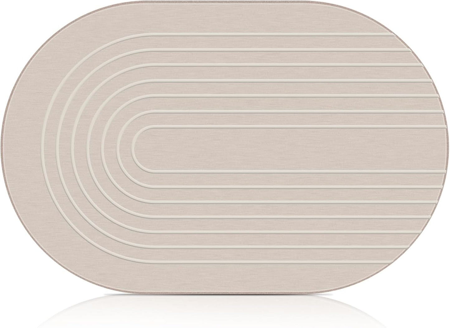 Elfcool Stone Bath Mat Diatomaceous Earth Shower Mat Non Slip Quick Dry Bath Stone Mat Super Absorbent Bathroom Floor Mat for Bathroom Kitchen Counter (Off White)