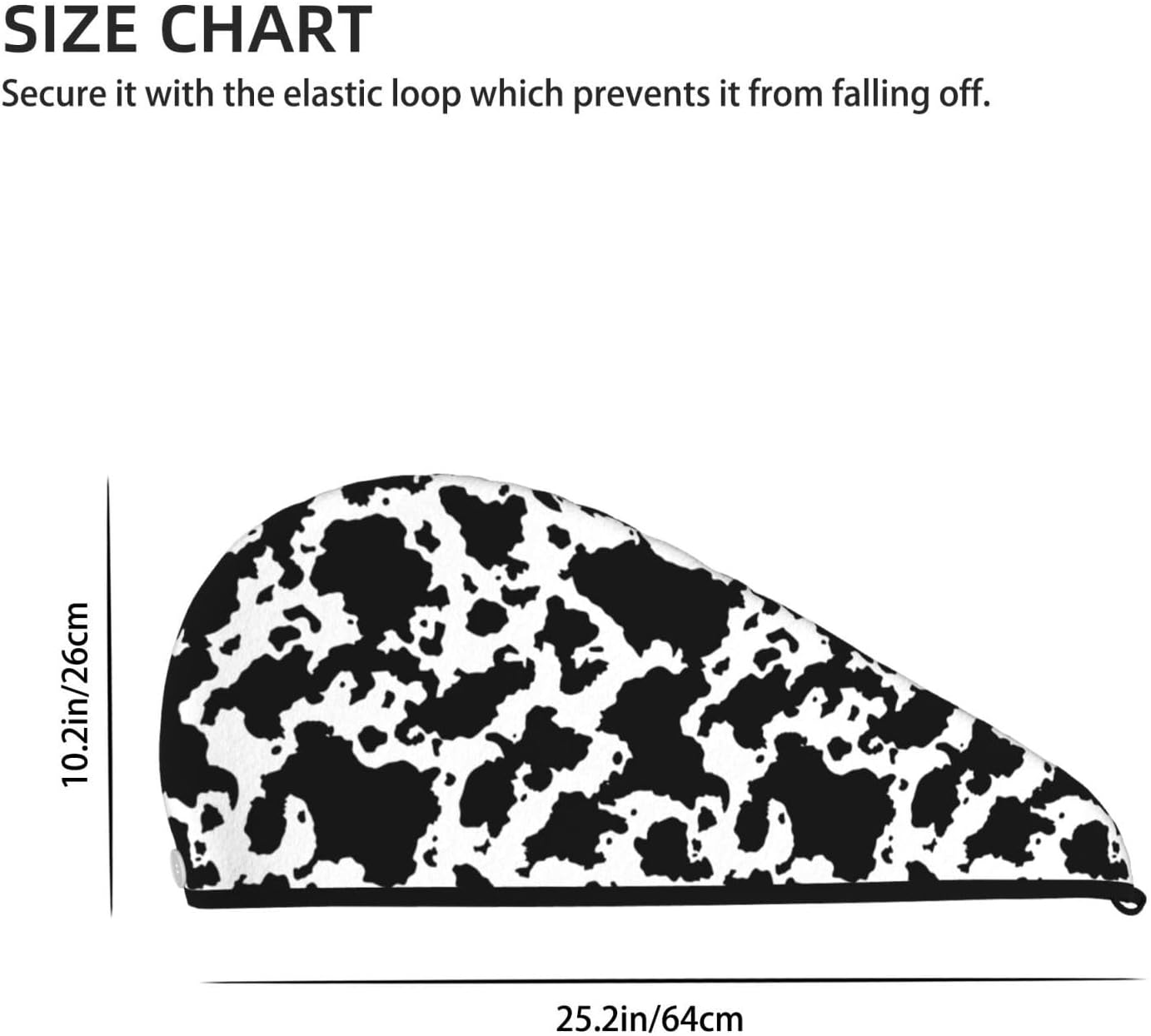 Cow Hair Towel Wrap Microfiber Fast Drying Hair Turban with Buttons for Women Drying Curly, Long & Thick Hair